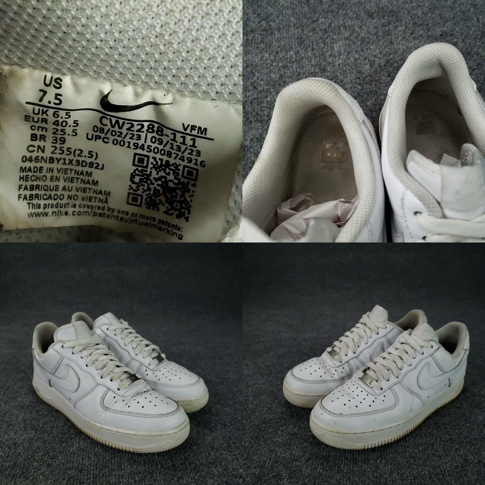 Nike Nike Air Force 1 Shoes Mens 7.5 White Leather Low Top Sneakers CW2288-111 Size US M / EU 48-50 / 2 - 9 Thumbnail