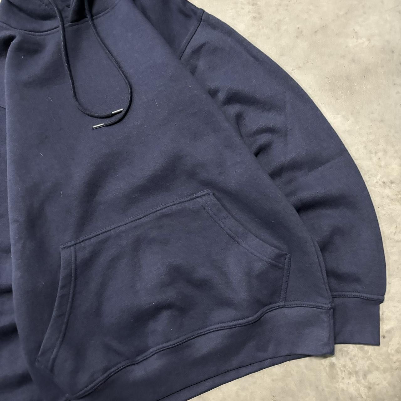 Japanese Brand × Vintage Crazy Vintage Y2K/2000s Navy Blue Blank Essential Pullover Hoodie! Size US S / EU 44-46 / 1 - 4 Thumbnail