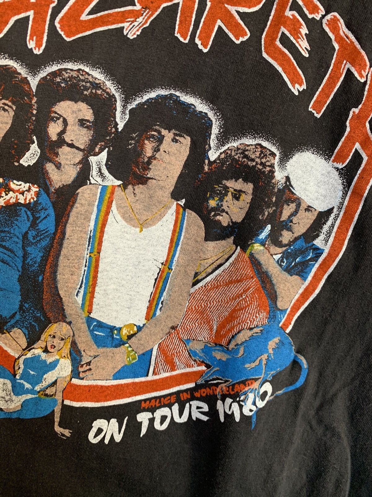 Band Tees × Vintage *RARE* Vintage 1980 Nazareth Malice In Wonderland Tour Shirt Size US L / EU 52-54 / 3 - 6 Thumbnail