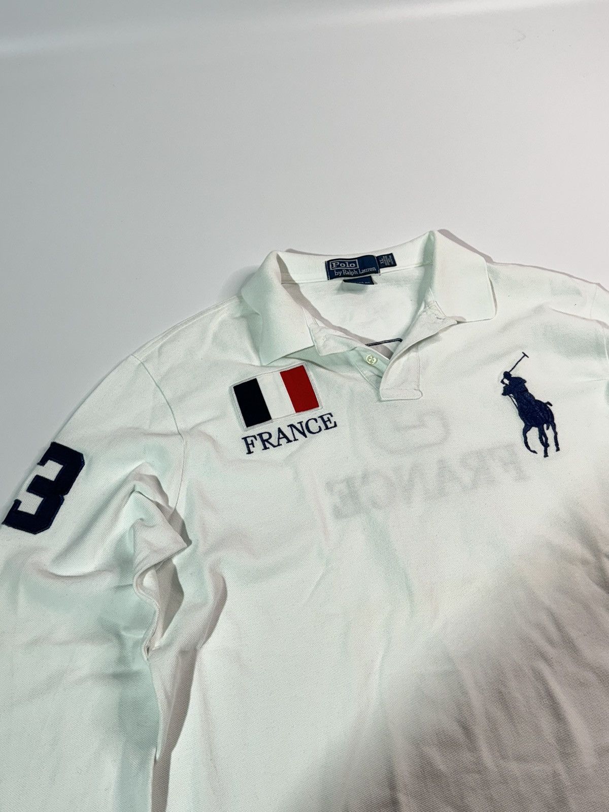 image of Polo Ralph Laurent France Chief Keef Y2K Swag Drill Rugby in White, Men's (Size XL)