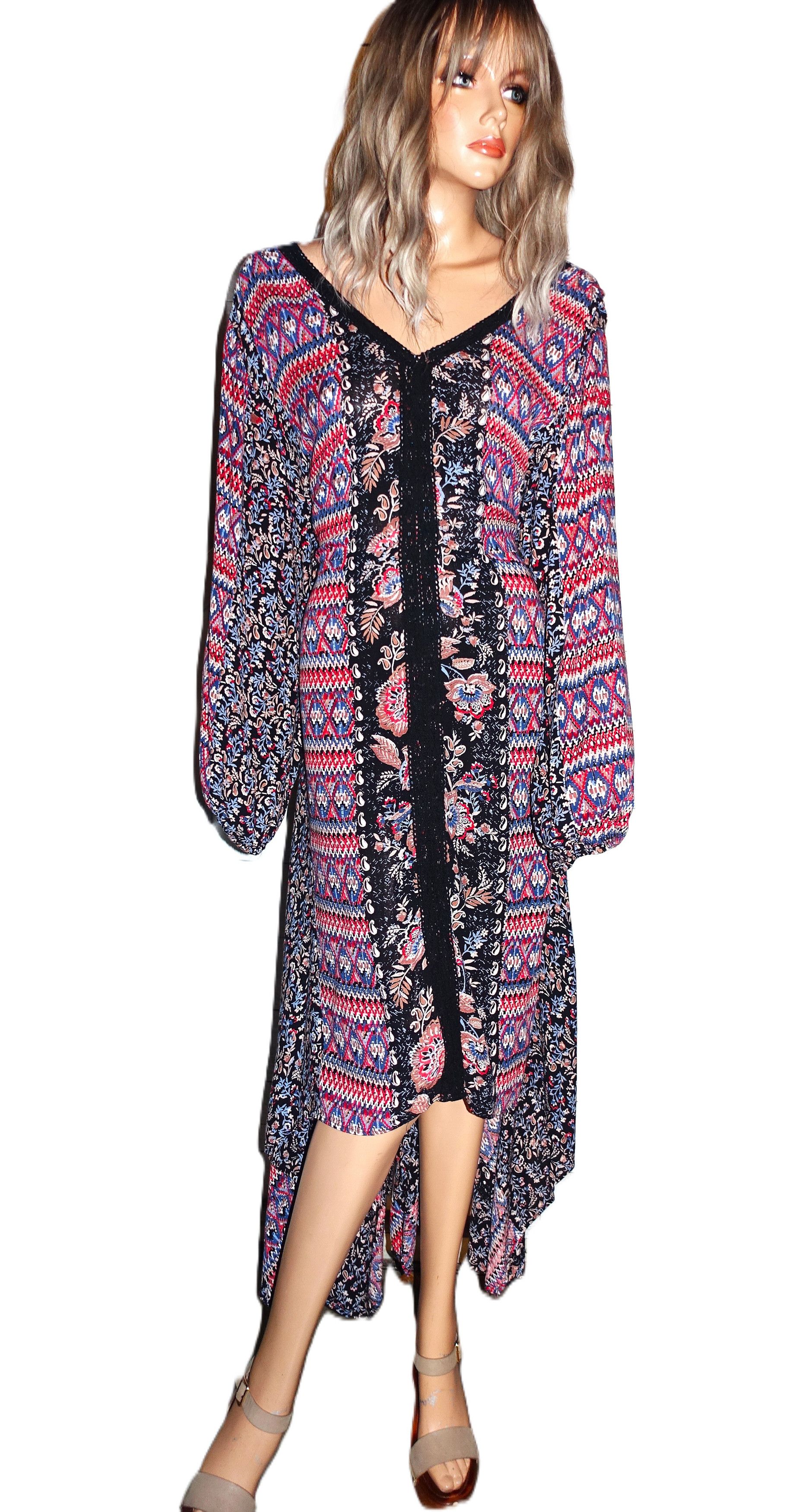 Vintage Vintage Nostalgia Boho High Lo Dress XL Size XL / US 12-14 / IT 48-50 - 3 Thumbnail