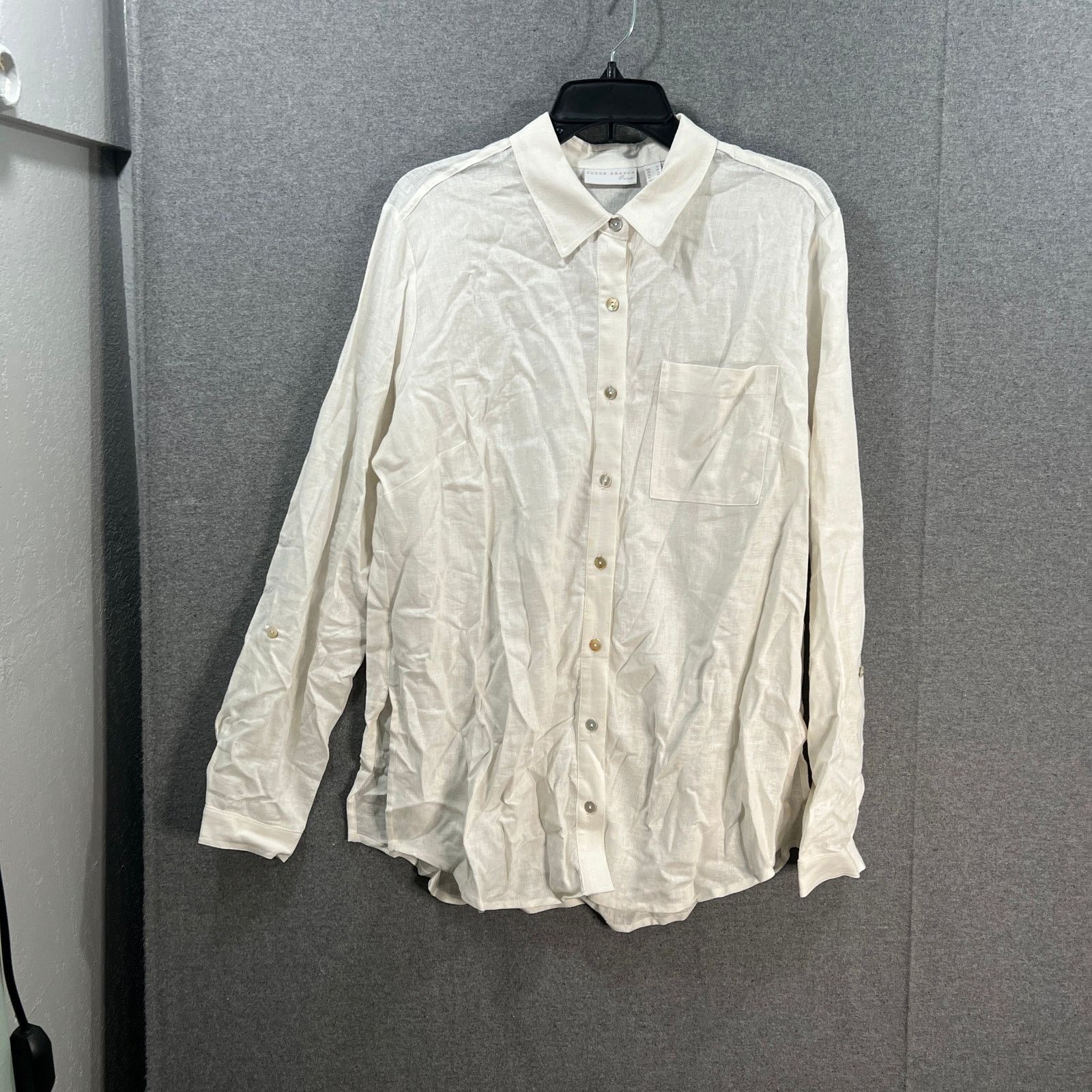 Other Susan Graver Regular Pure Linen Blend Button Front Shirt Size S / US 4 / IT 40 - 1 Thumbnail