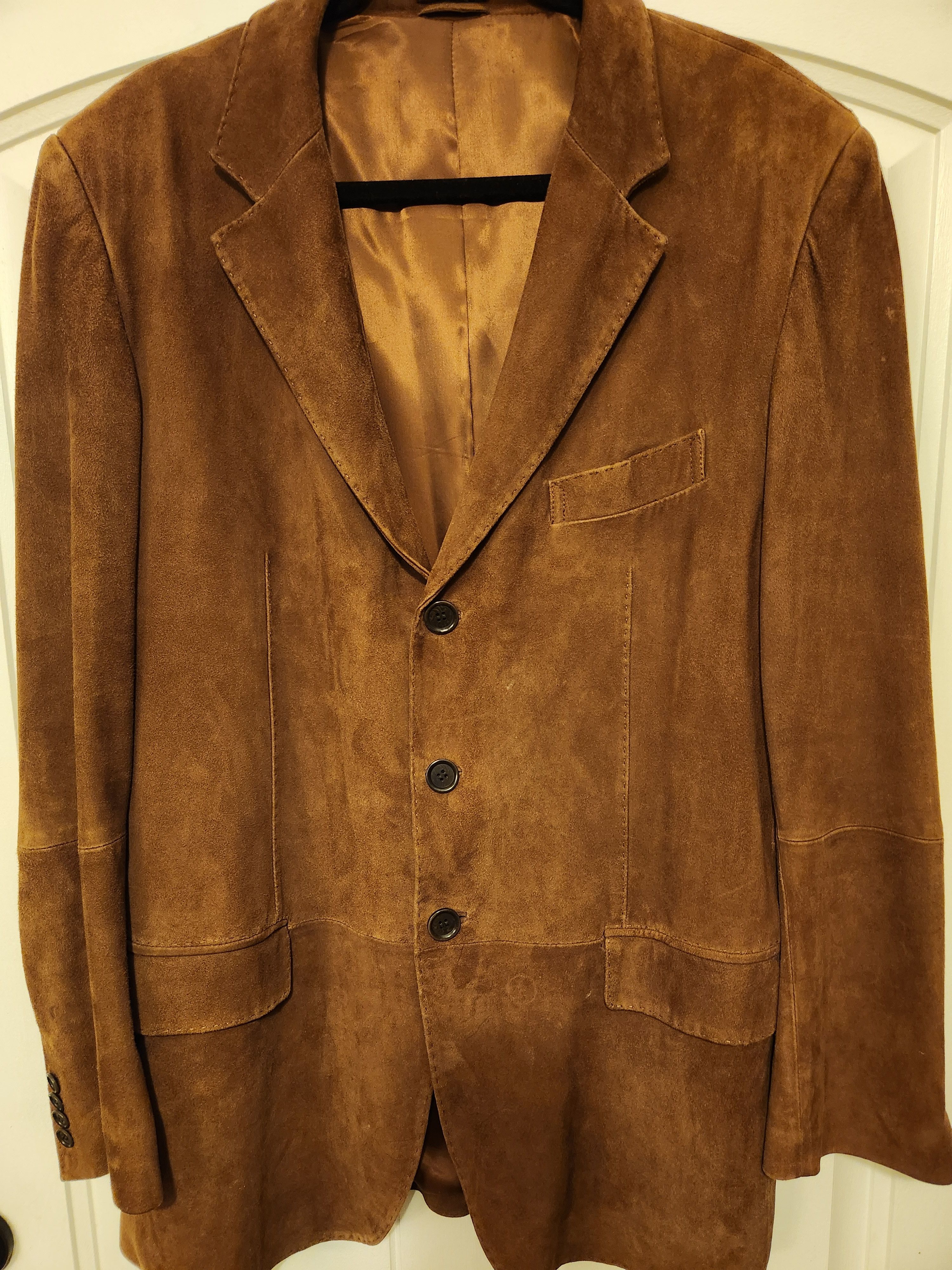 Michael Kors Men's Brown Suede Leather Blazer Size 44R - 1 Thumbnail