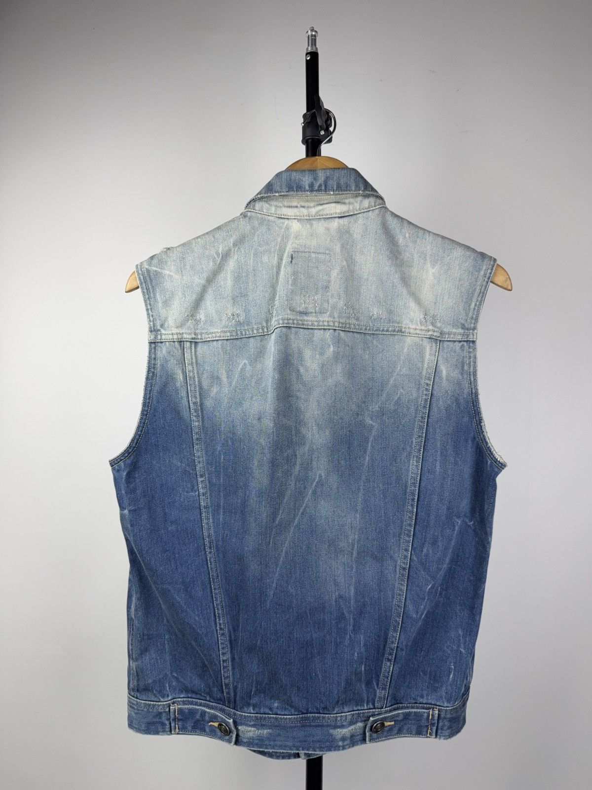 G-Star Vintage 00s G-Star RAW Distressed Denim Vest Retro Y2K Size US S / EU 44-46 / 1 - 6 Thumbnail