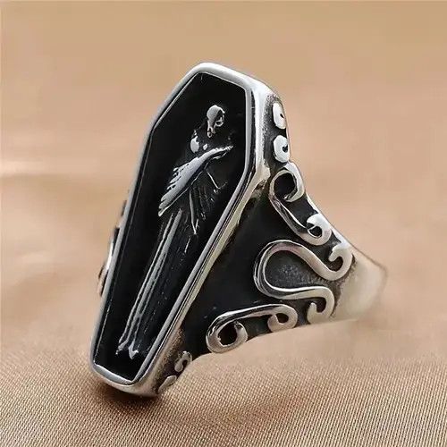 Jewelry × Vintage Living Dead Ring Skeleton Bones Goth Punk Rock Jewelry Size ONE SIZE - 2 Thumbnail
