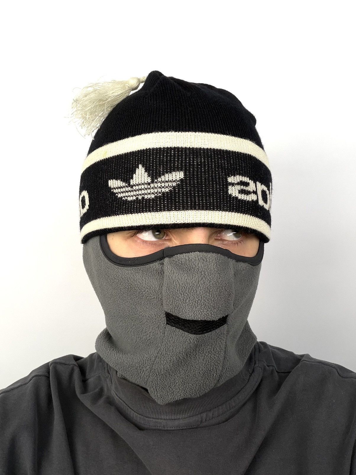 Adidas 70s 80s Adidas West Germany Trefoil Pom Beanie Hat Vintage Size ONE SIZE - 3 Thumbnail
