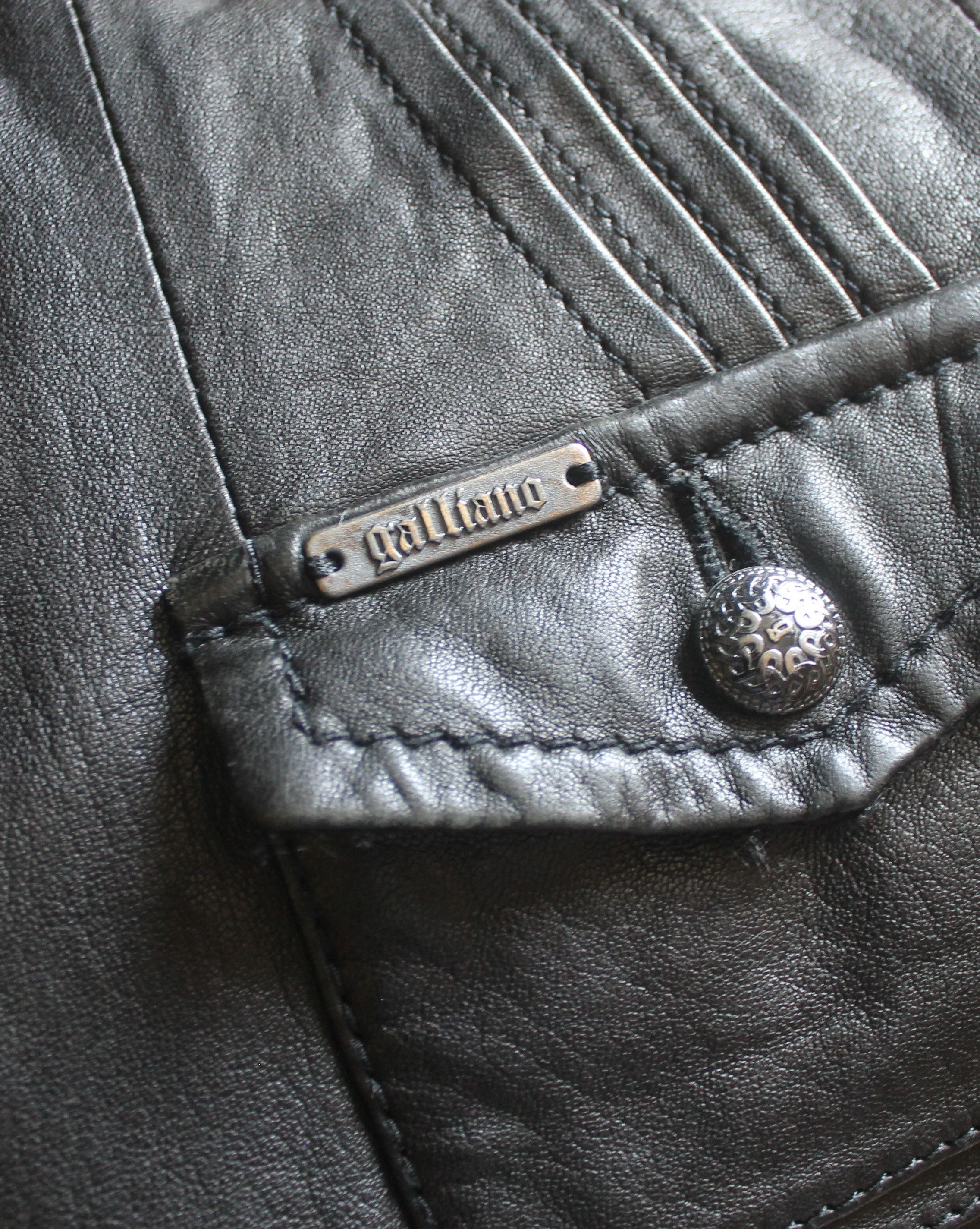 John Galliano Vintage John Galliano Leather Jacket Size XXS / US 00 / IT 34 - 11 Thumbnail