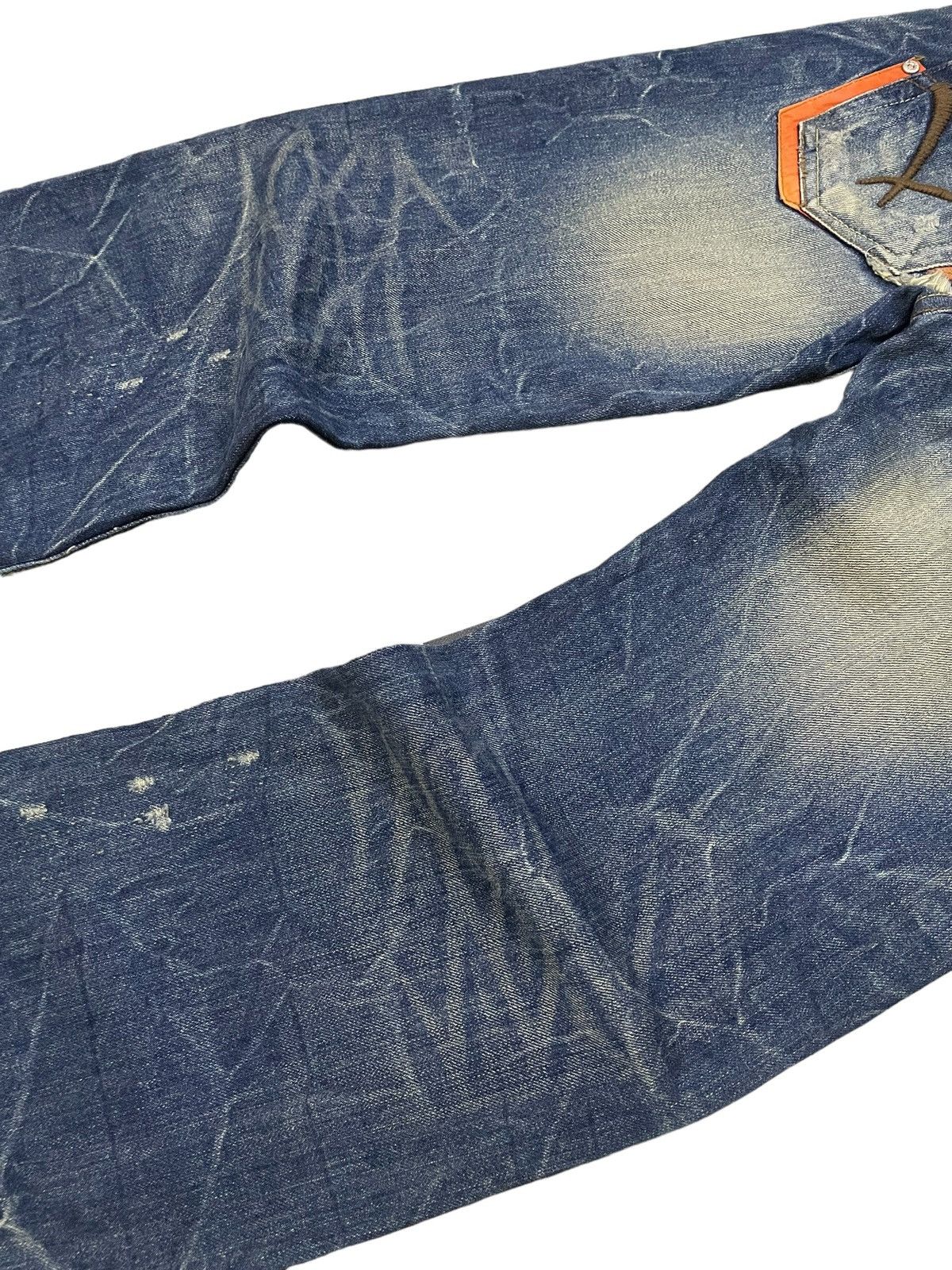 GOSTAR DE FUGA × Hysteric Glamour × Japanese Brand Red Paper Japan Mud Wash Flared Embroidery Skull Jeans Size US 29 - 13 Thumbnail