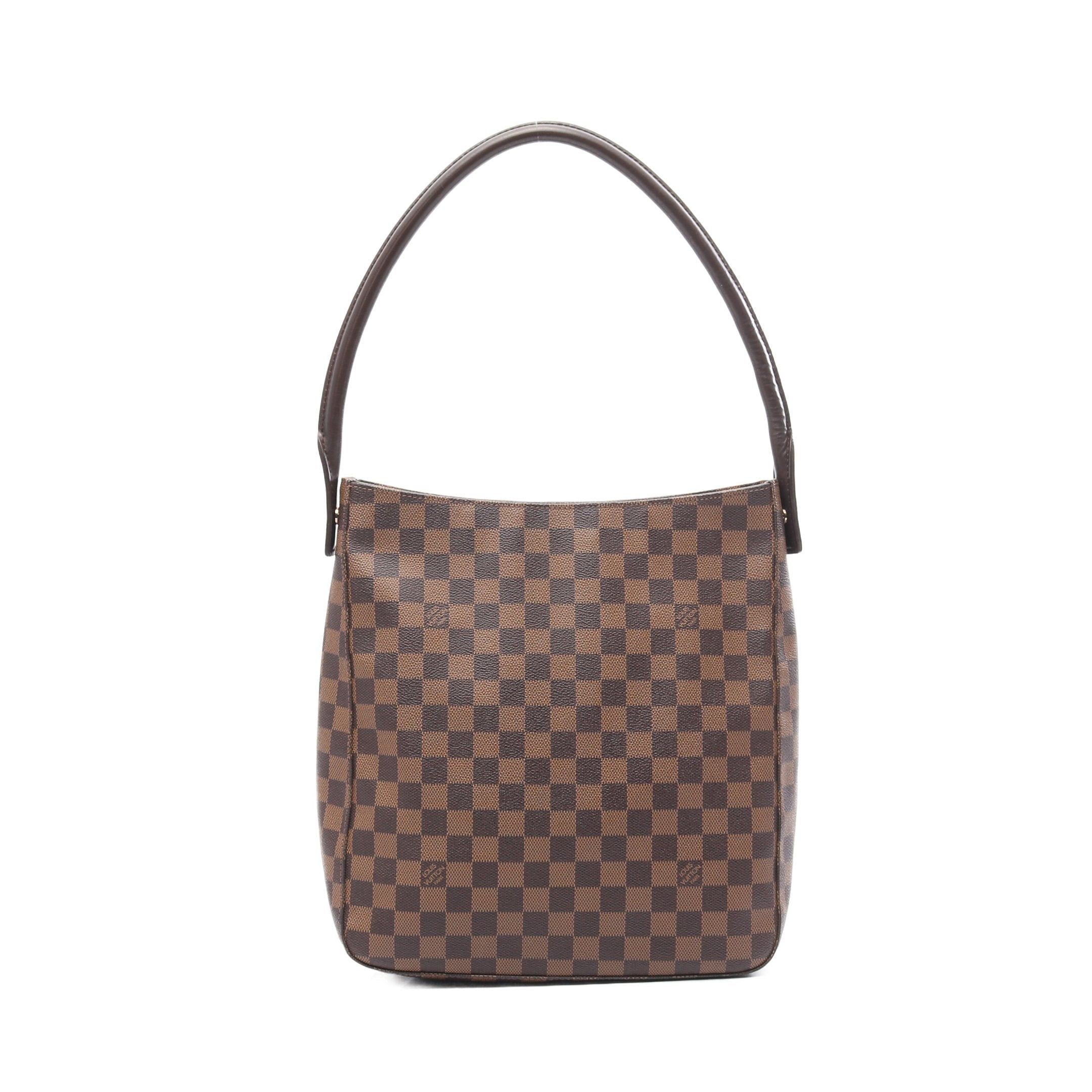 Louis Vuitton Looping Gm Damier Ebene Shoulder Bag Leather Brown, Women's