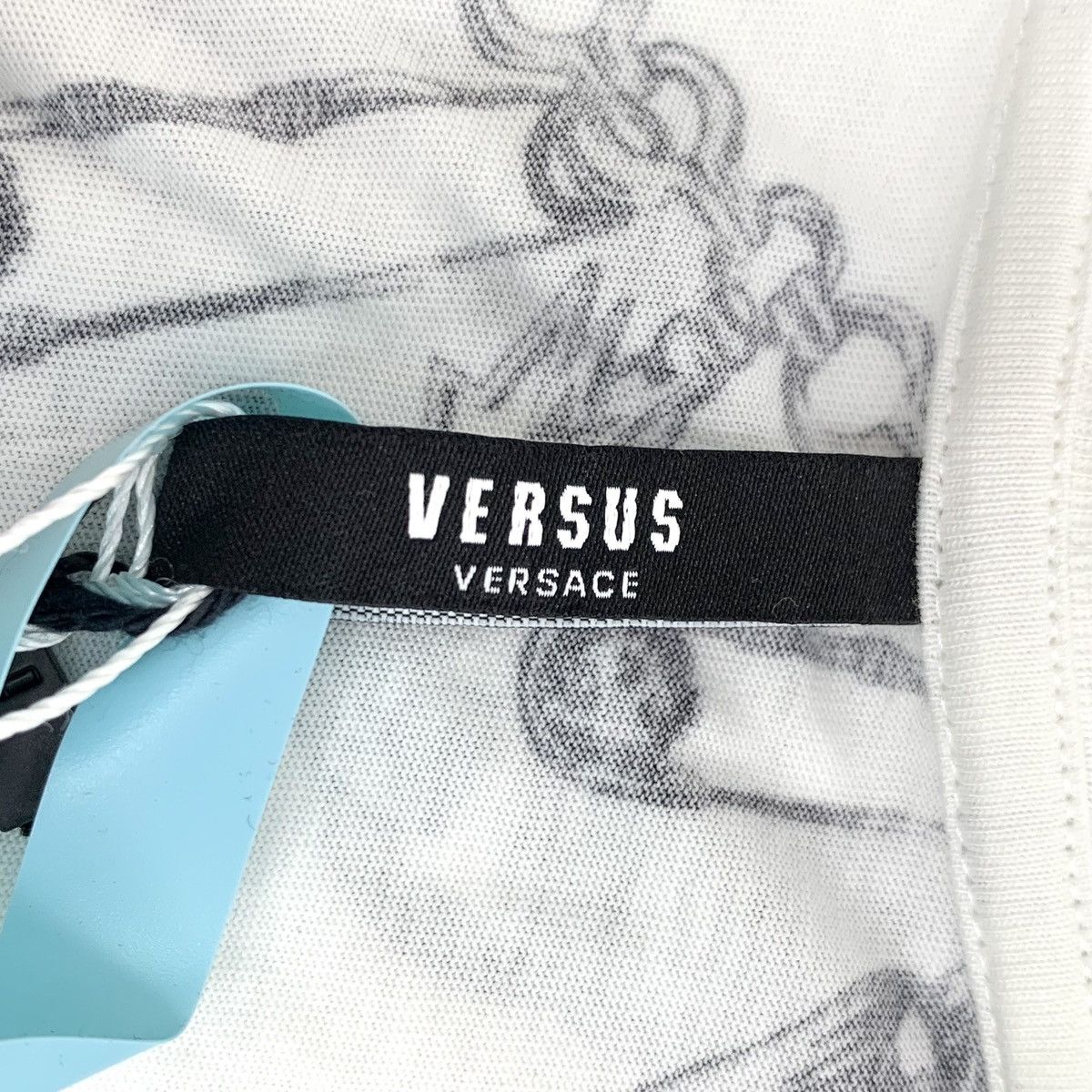 Versace Versace White Chain Print Cotton Crew Neck T-shirt K26WX Size US M / EU 48-50 / 2 - 5 Thumbnail