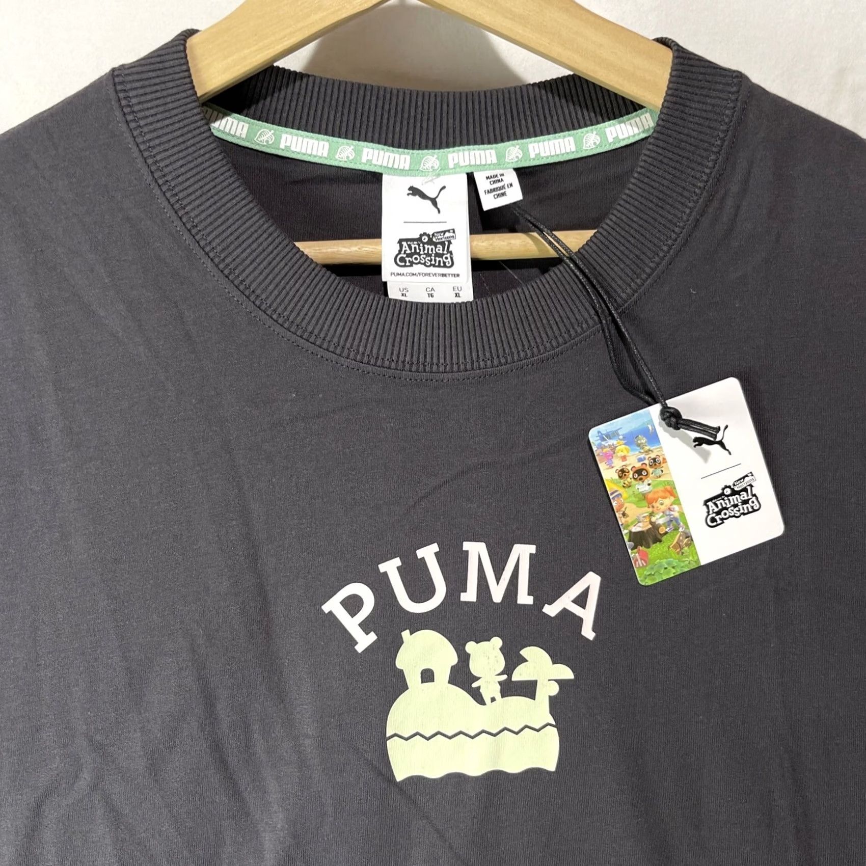 Puma PUMA Animal Crossing Shirt Mens XL Black Graphic Print Video Games Gaming Phantom Chrome Size US XL / EU 56 / 4 - 4 Thumbnail