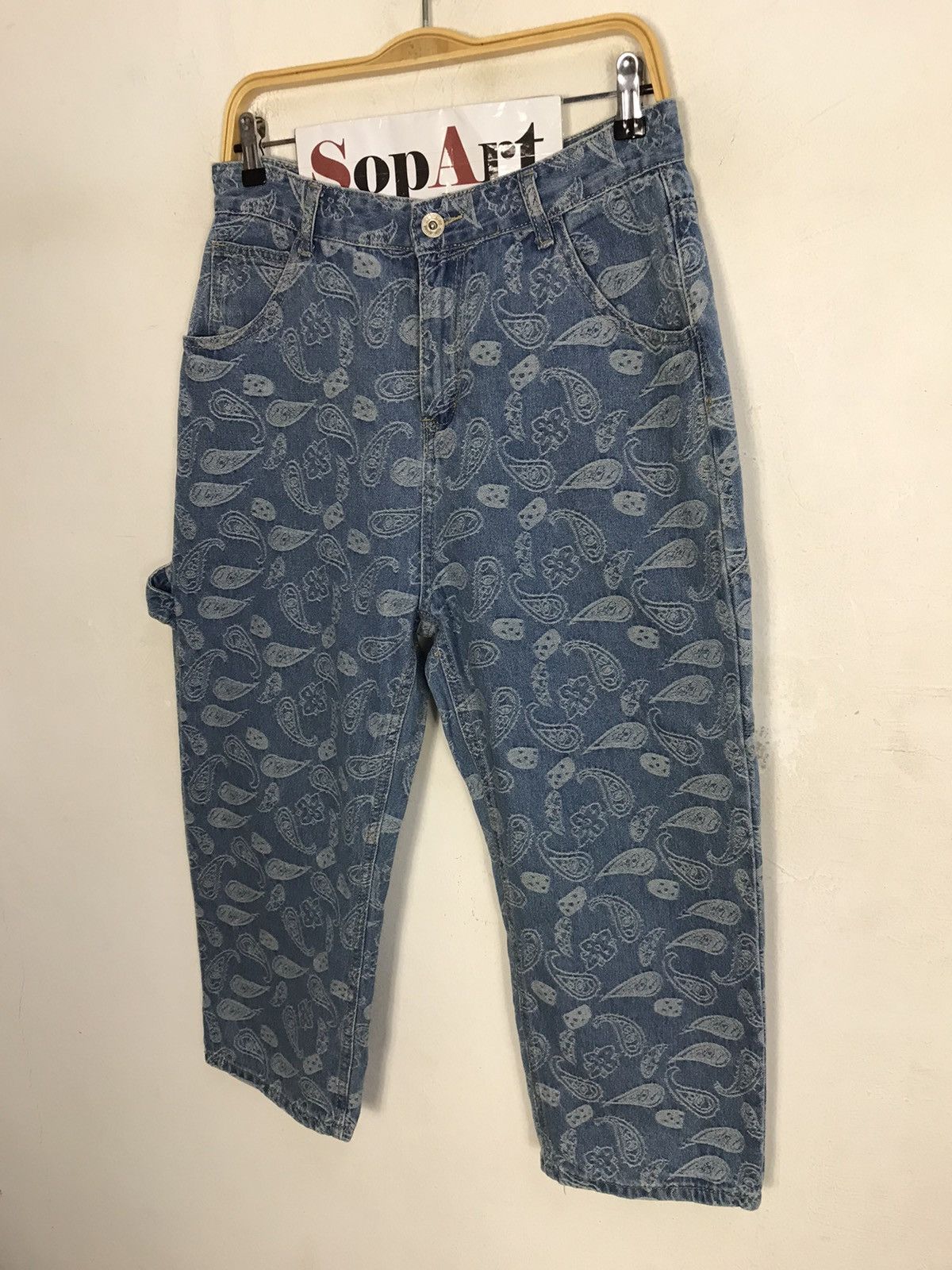 Japanese Brand × Vintage Vintage Japanese Brand Carpenter Paisley Art Denim Shorts Size US 30 / EU 46 - 4 Thumbnail