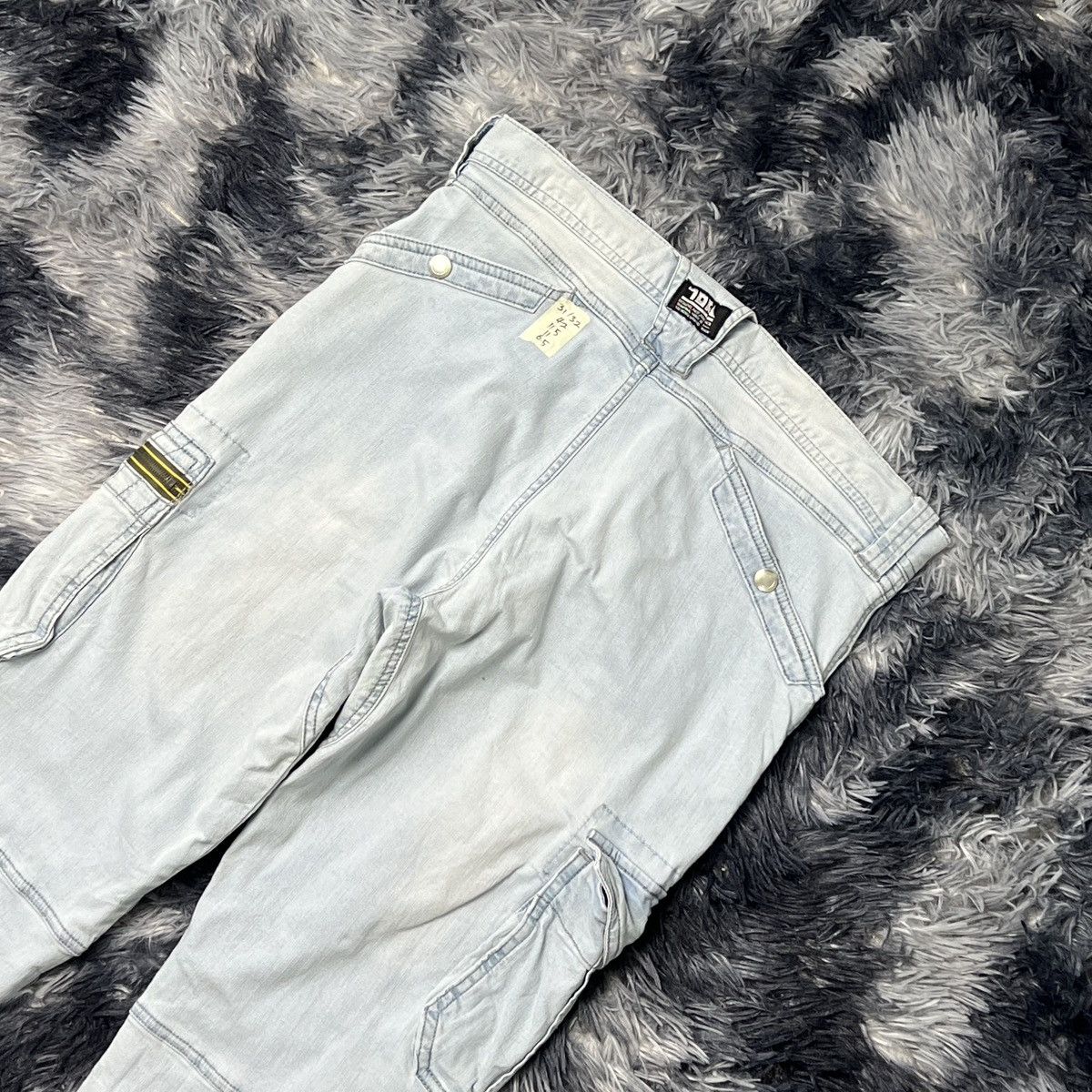 Japanese Brand Tora Double Knee Denim Cargo Pants Size US 31 - 4 Thumbnail