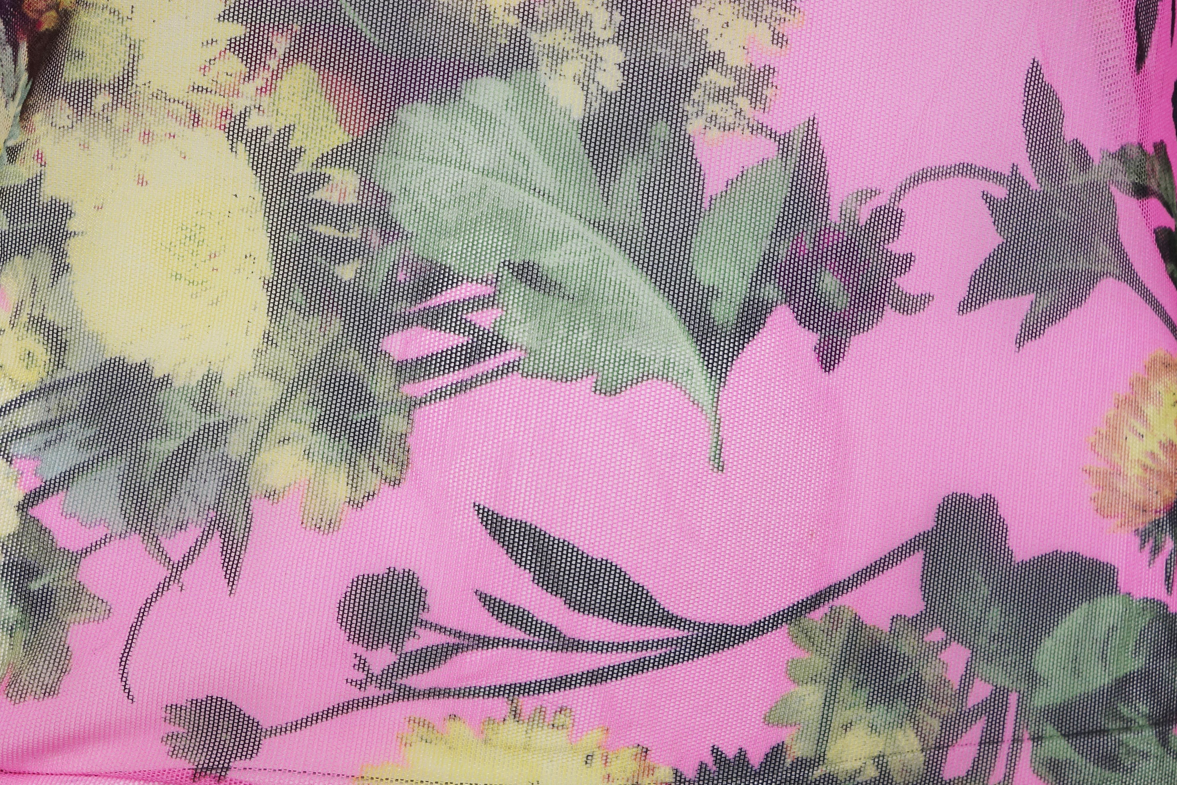 Roberto Cavalli Roberto Cavalli 90s Pink Mesh Tank Top Floral Print Vintage Size M / US 6-8 / IT 42-44 - 5 Thumbnail