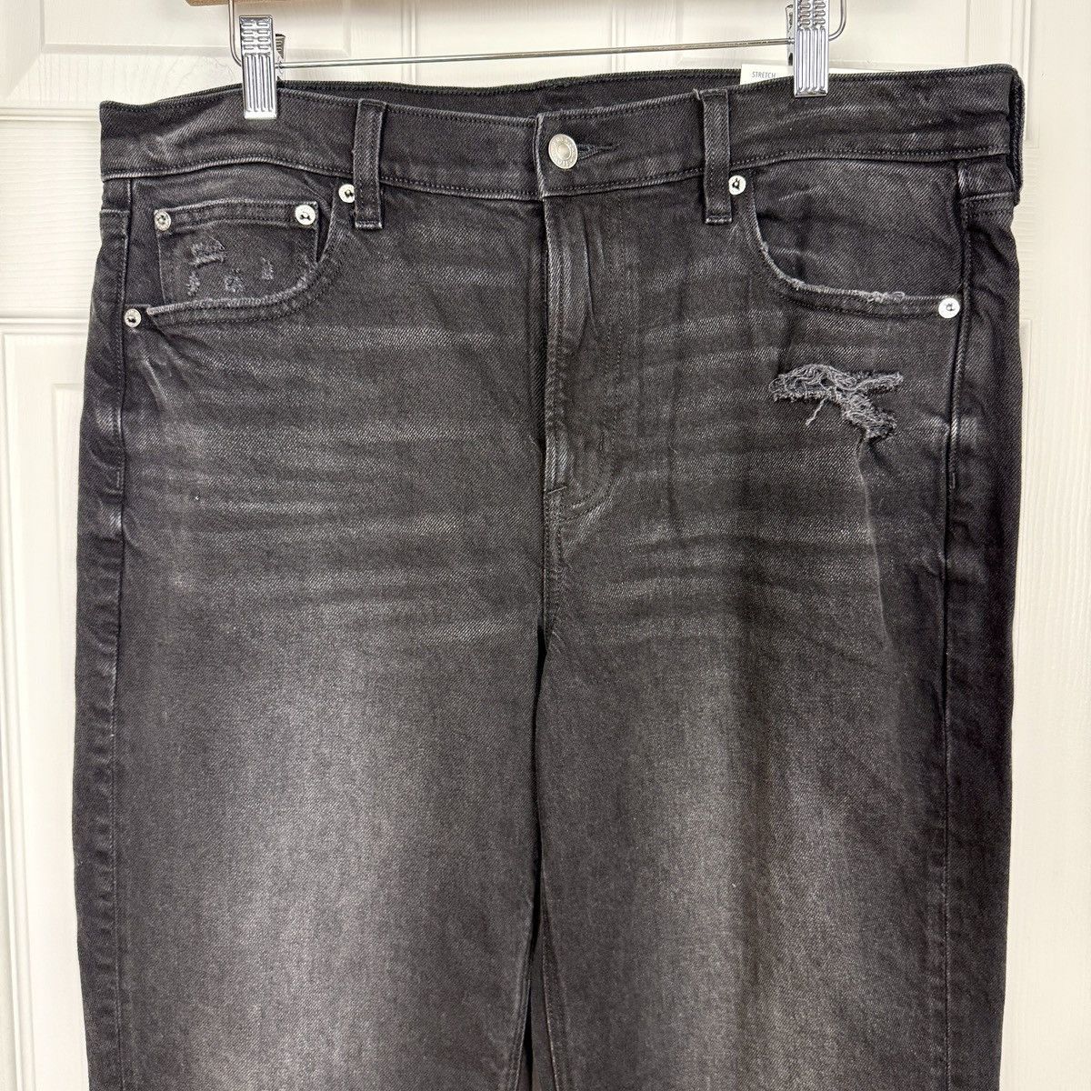 American Eagle Outfitters American Eagle Jeans 14 Black Super High-Rise Ankle Straight Size 36" / US 14 / IT 50 - 2 Thumbnail
