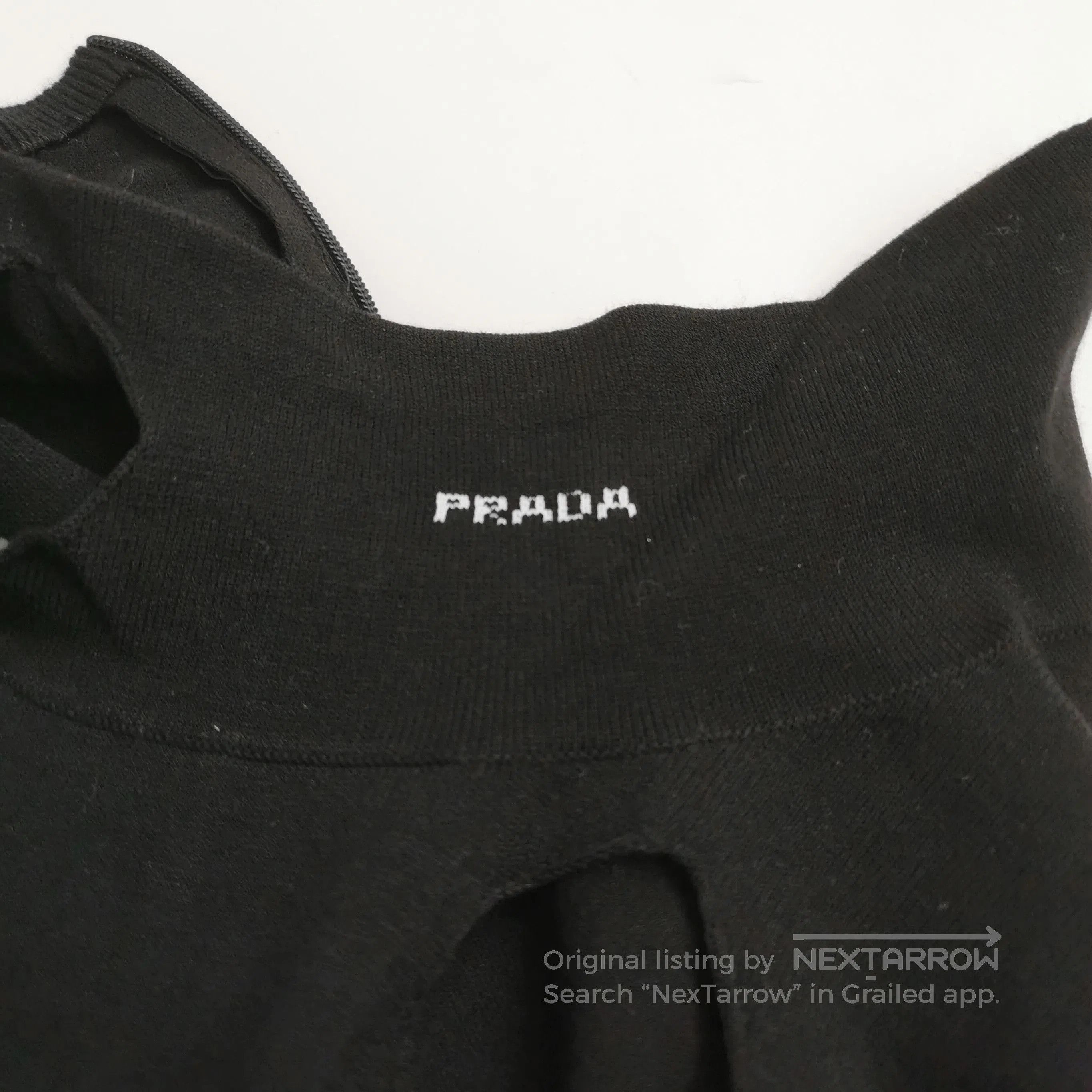 Prada Prada Black Hollow-Out Logo Knit Top . Size US L / EU 52-54 / 3 - 3 Thumbnail