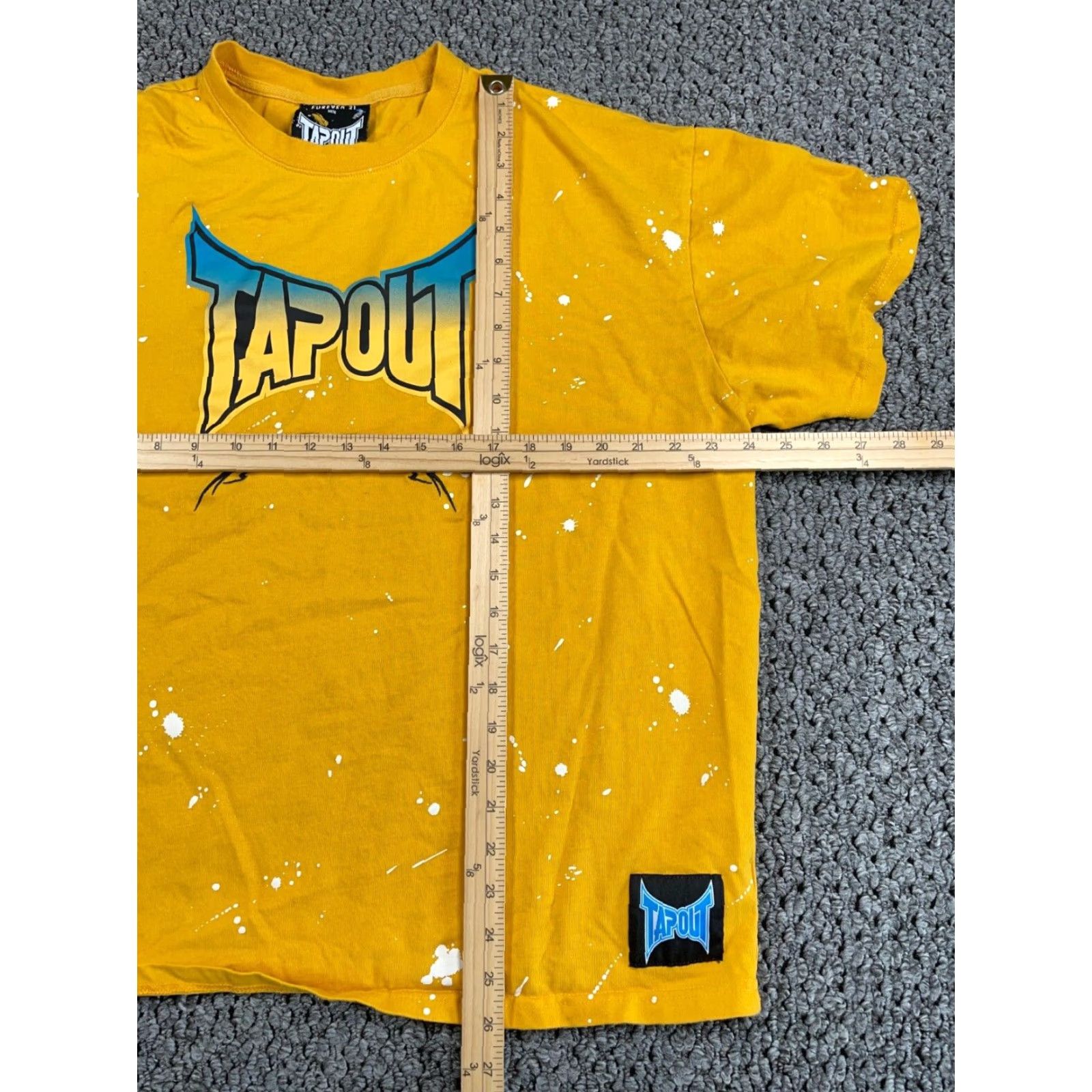 Tapout Tapout x Forever 21 Logo T-Shirt Adult XL Yellow Graphic Print Retro Bleach Pattern Mens Size US XL / EU 56 / 4 - 5 Thumbnail