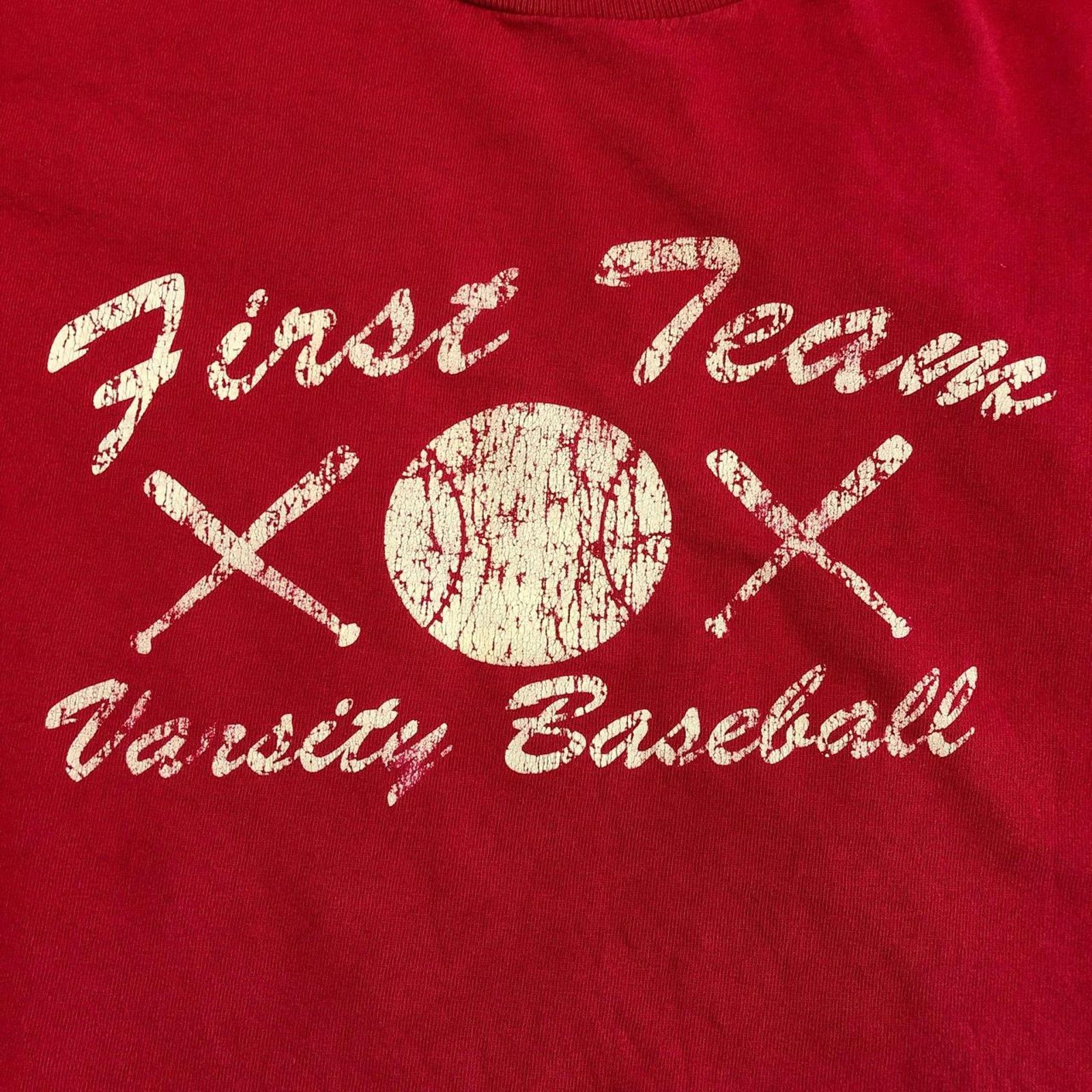 Other Men's Vintage Red ‘First Team Varsity Baseball’ Graphic Tee Size US XL / EU 56 / 4 - 3 Thumbnail