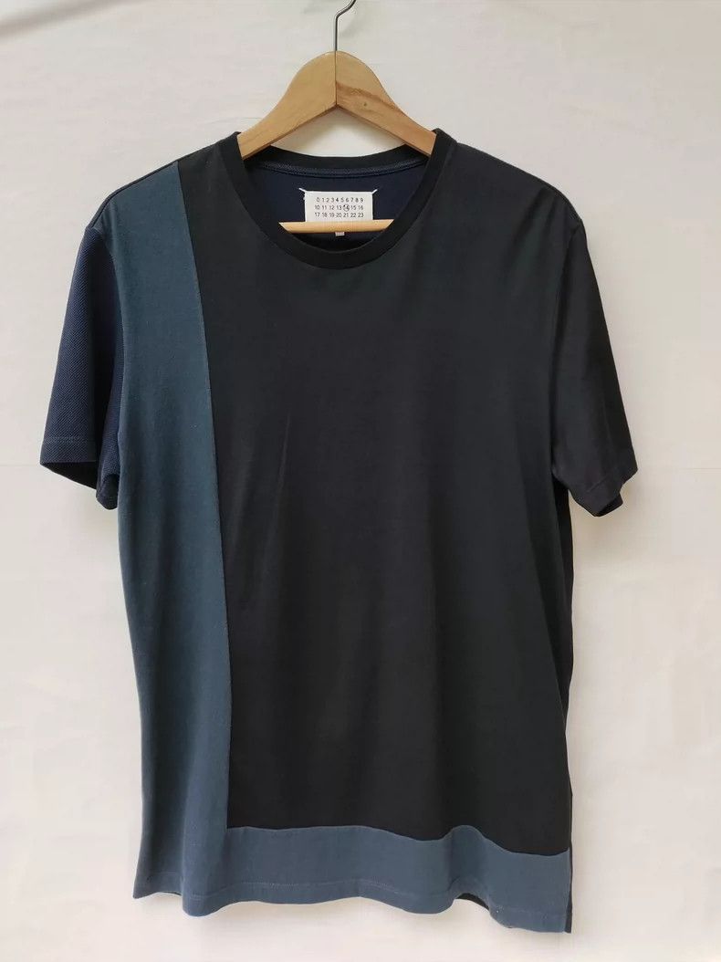 Maison Margiela Black color-blocked short-sleeved T-shirt