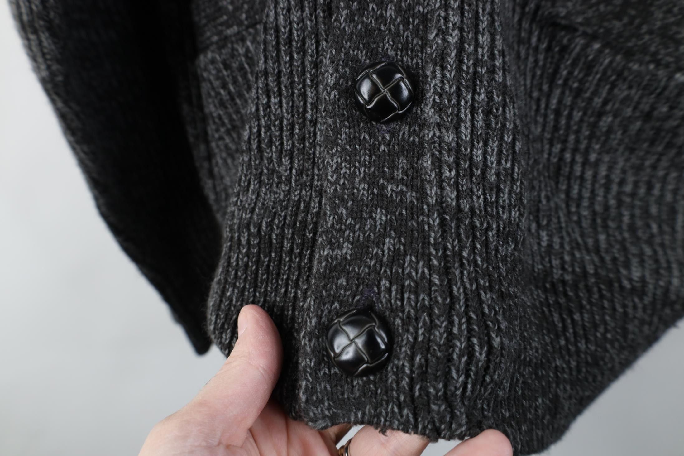 Vintage Vintage 90s Streetwear Ribbed Knit Cardigan Sweater Gray Size US XL / EU 56 / 4 - 4 Thumbnail