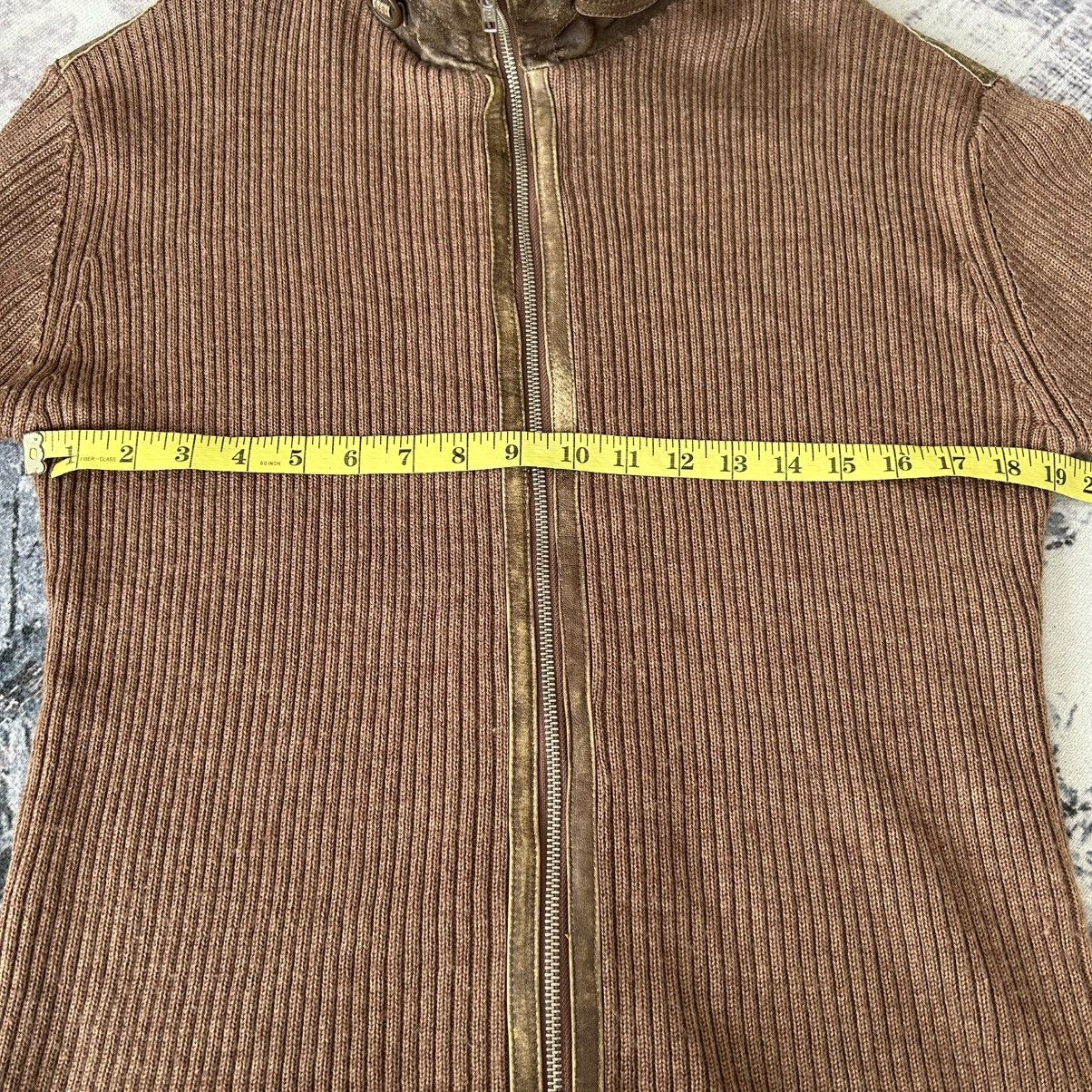 Avirex Avirex Knit Brown Leather Zipper Size US L / EU 52-54 / 3 - 16 Thumbnail