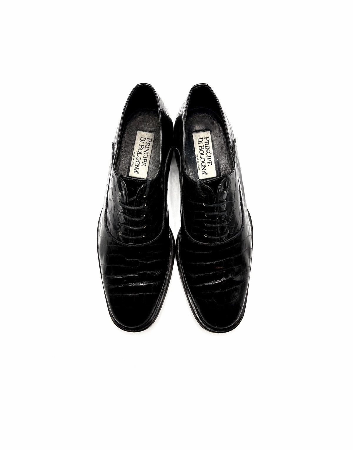 Genuine Leather Principe Di Bologna Italy Croc-Embossed Leather Dress Shoes Size US 9.5 / EU 42-43 - 4 Thumbnail