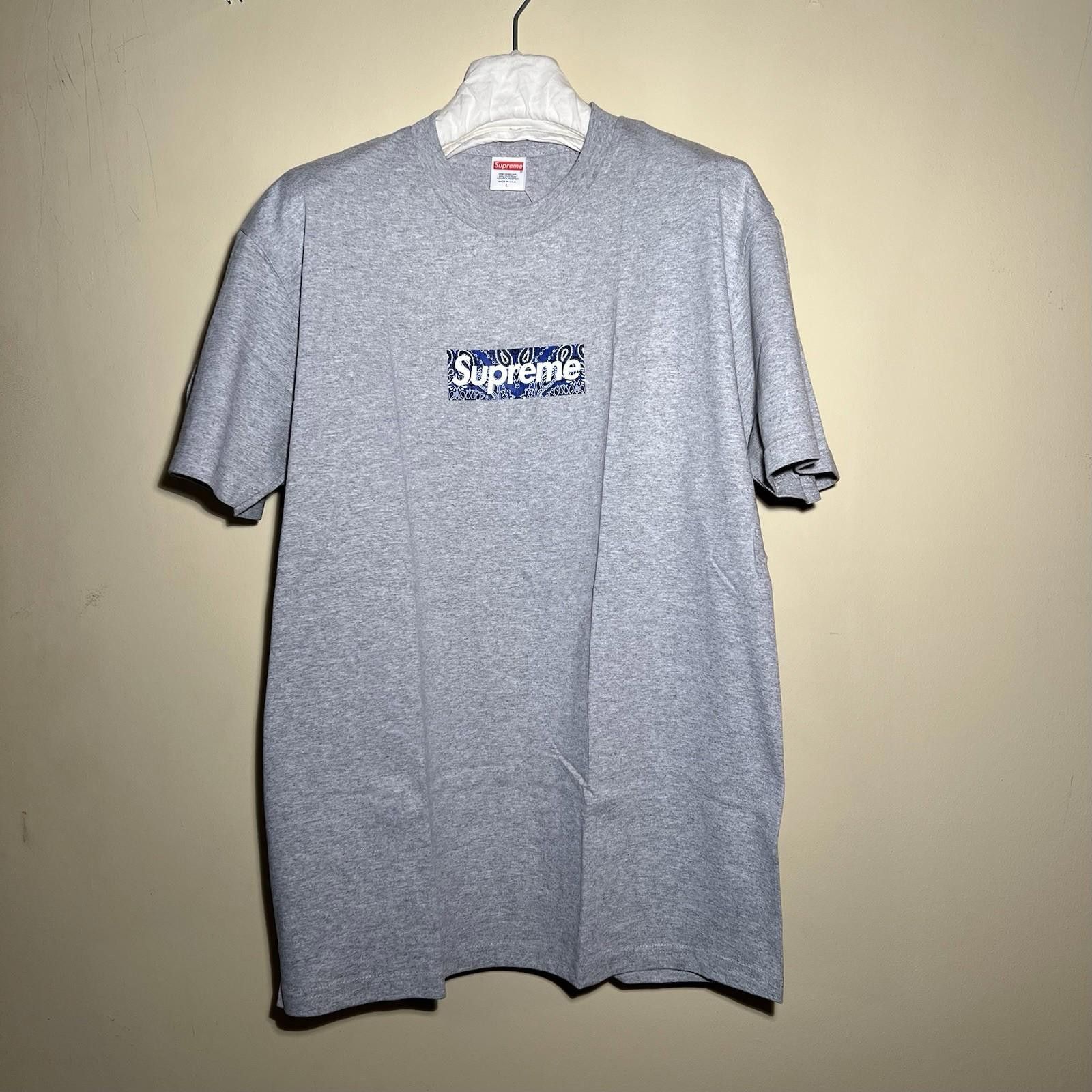Supreme FW19 Supreme Bandana Box Logo Tee Heather Grey L 2019 Size US L / EU 52-54 / 3 - 1 Thumbnail