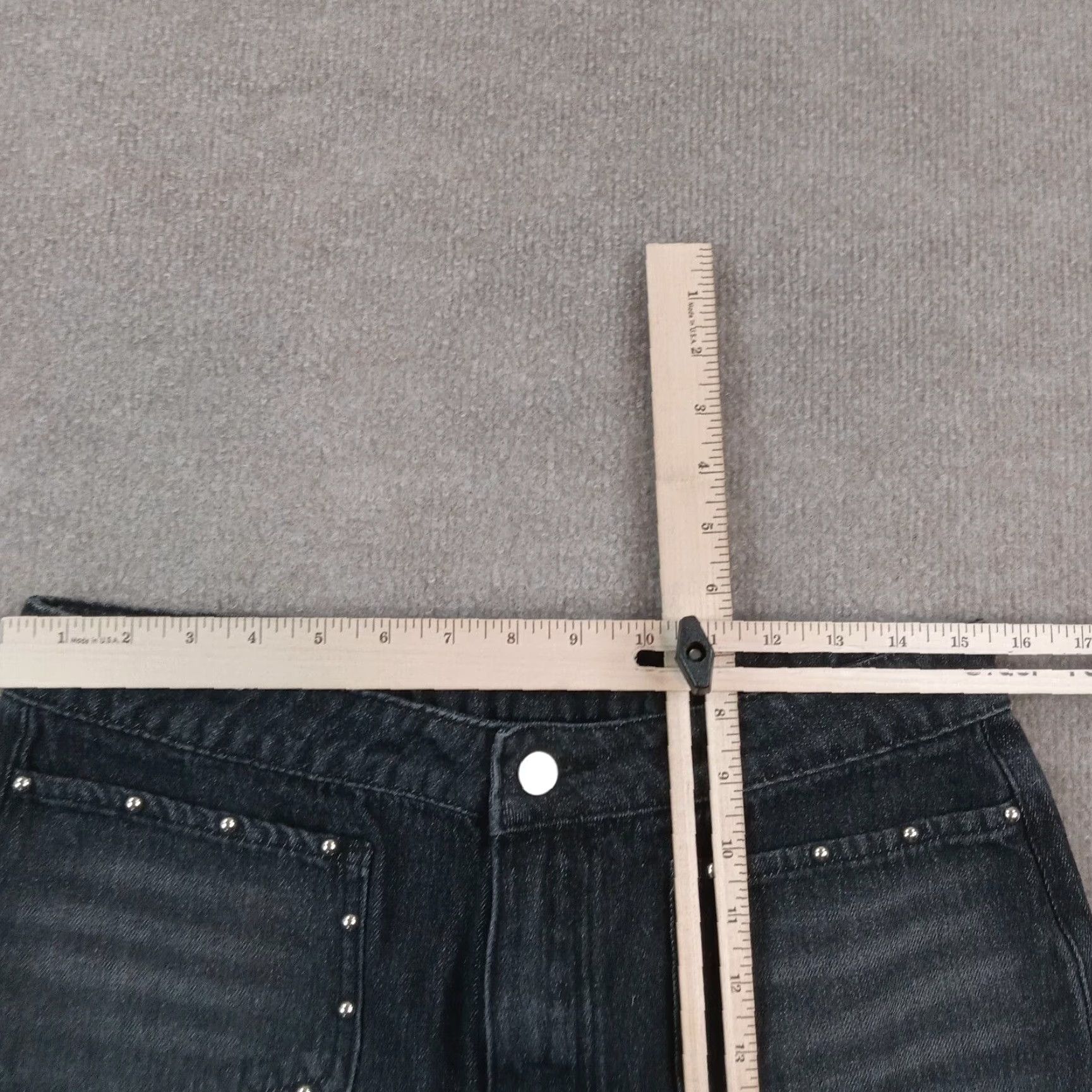Cider Cider Black High Rise Straight Leg Studded Jeans Womens Large Size 36" / US 14 / IT 50 - 5 Thumbnail
