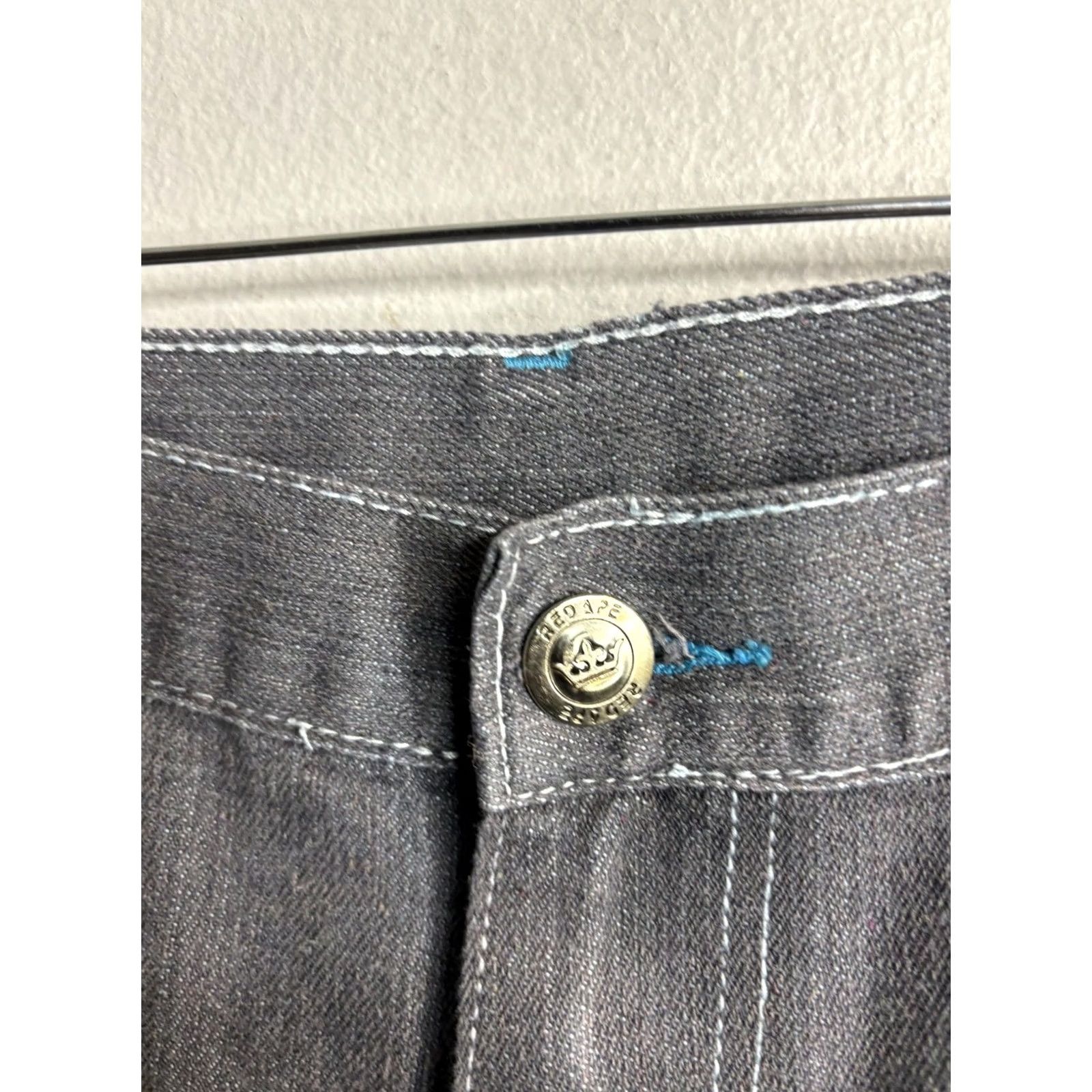 Vintage VINTAGE Red Ape Jeans Mens 50 Gray High Rise Tapered Embroidered Denim Streetwear Size US 34 / EU 50 - 6 Thumbnail
