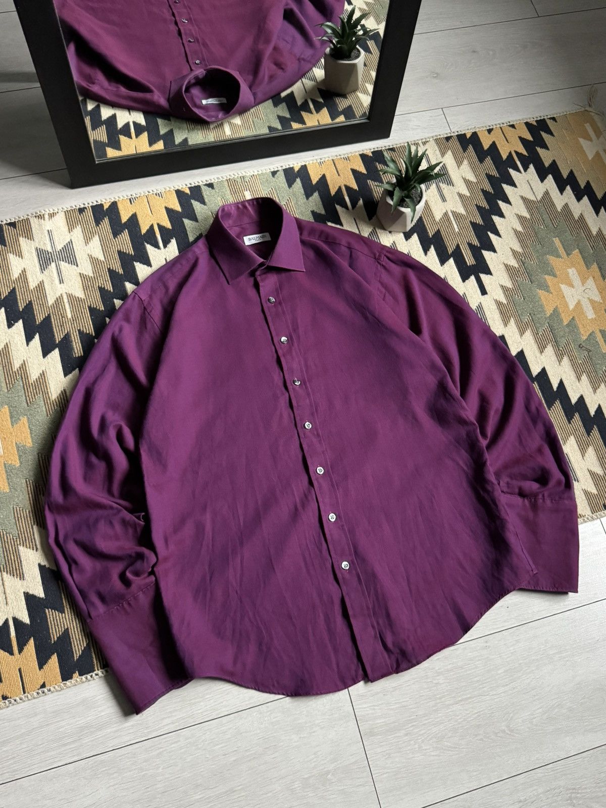 Balmain Vintage Balmain Luxury Button Up Shirt Size US XL / EU 56 / 4 - 2 Thumbnail