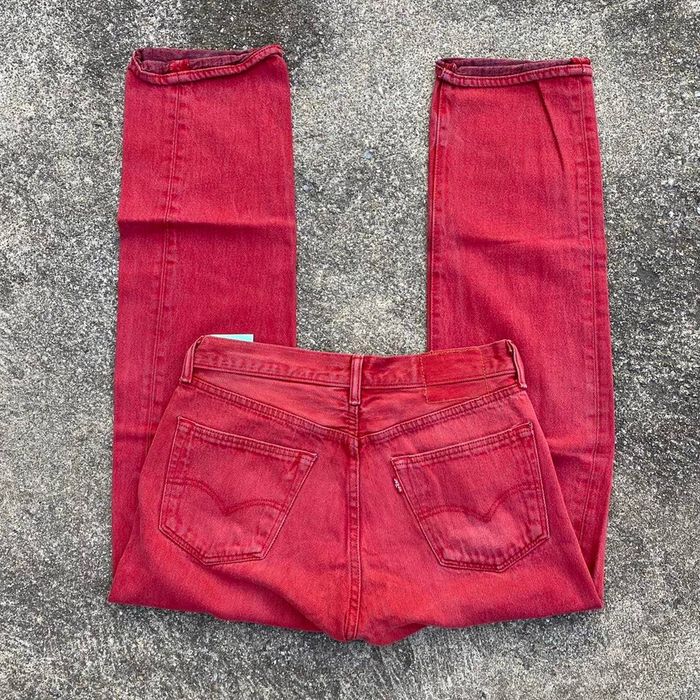 Levi's Levis 501 Red Denim Jeans Straight Leg Mens 32x34 | Grailed