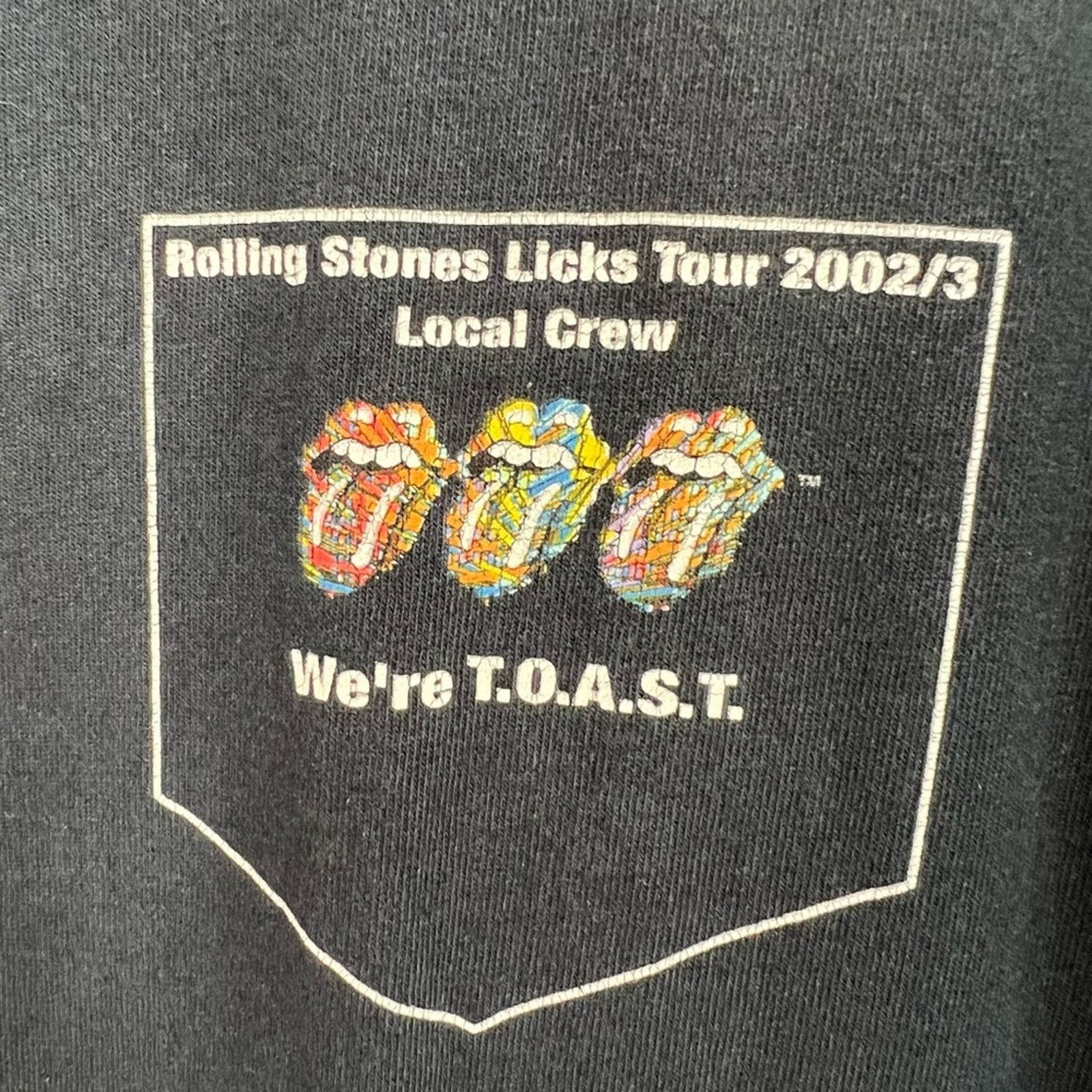 Band Tees The Rolling Stones Vintage 2002 Tour Stage Crew Shirt RARE Size US XL / EU 56 / 4 - 2 Thumbnail