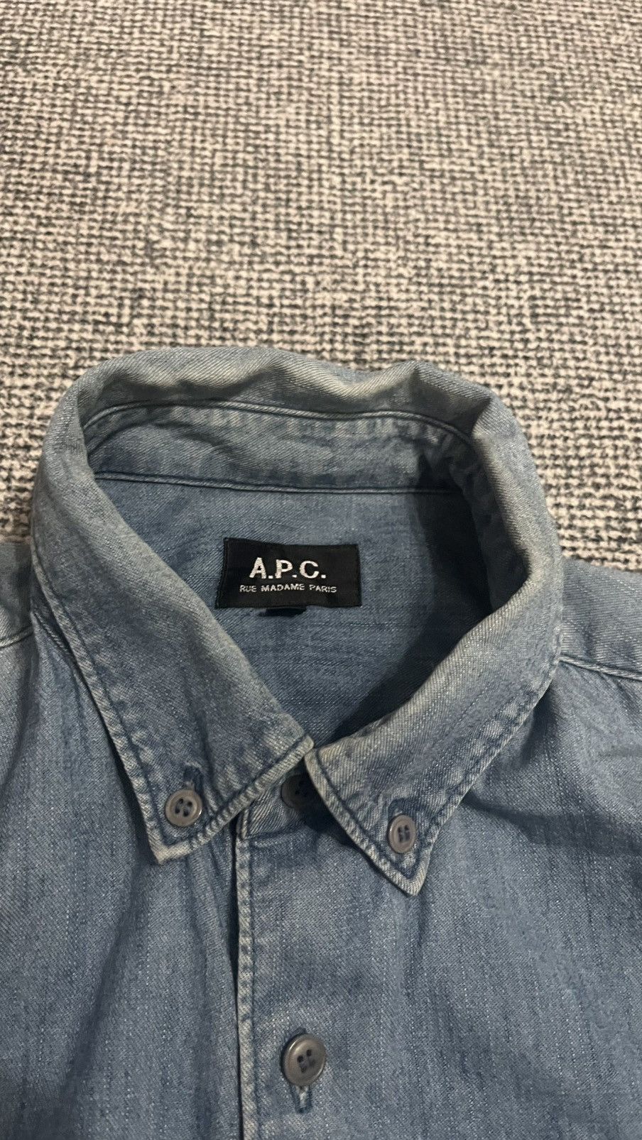 A.P.C. Vintage A.P.C Faded Denim Button Up Shirt Size US S / EU 44-46 / 1 - 10 Thumbnail