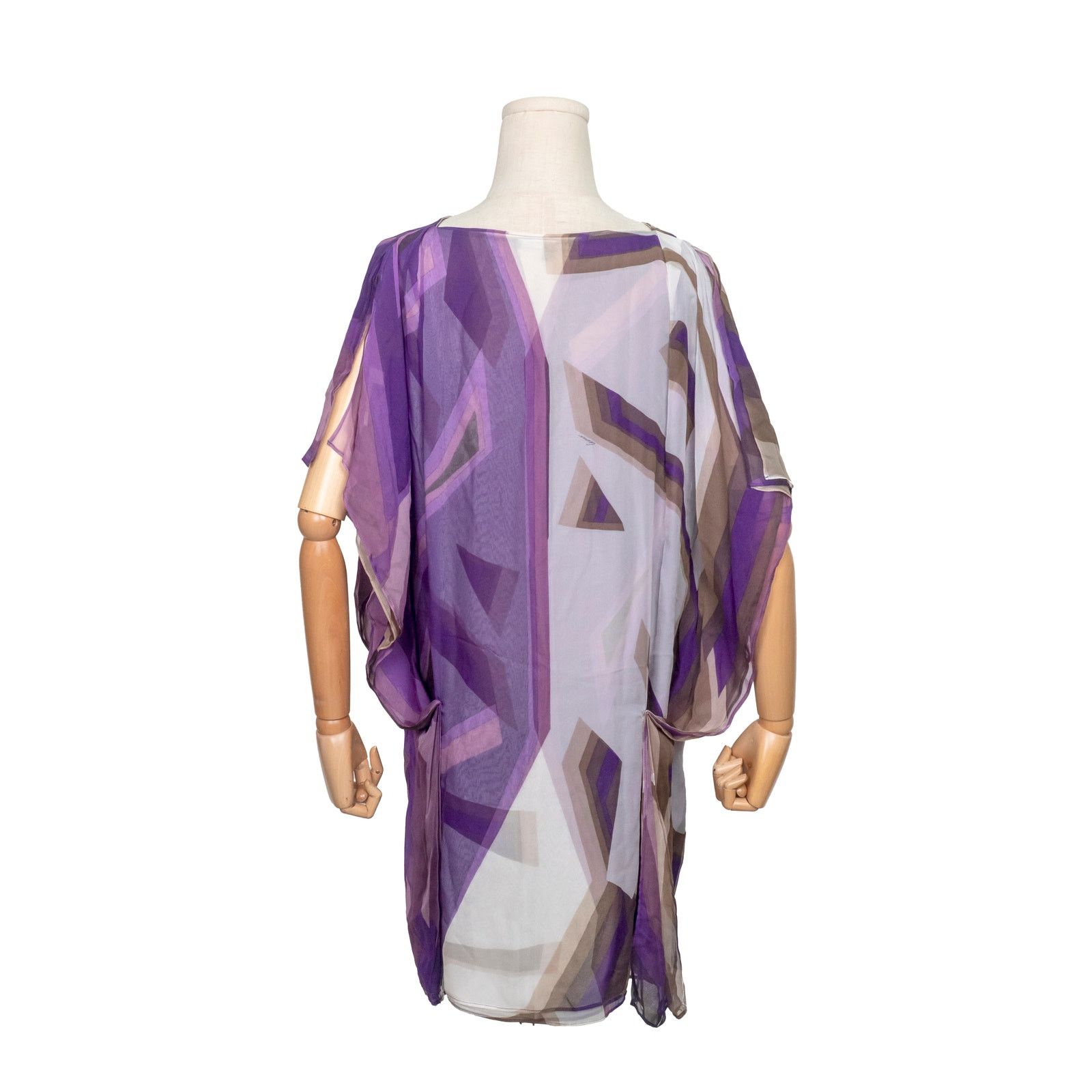 Gucci Gucci Purple Graphic Print Silk Dress Size S / US 4 / IT 40 - 3 Thumbnail