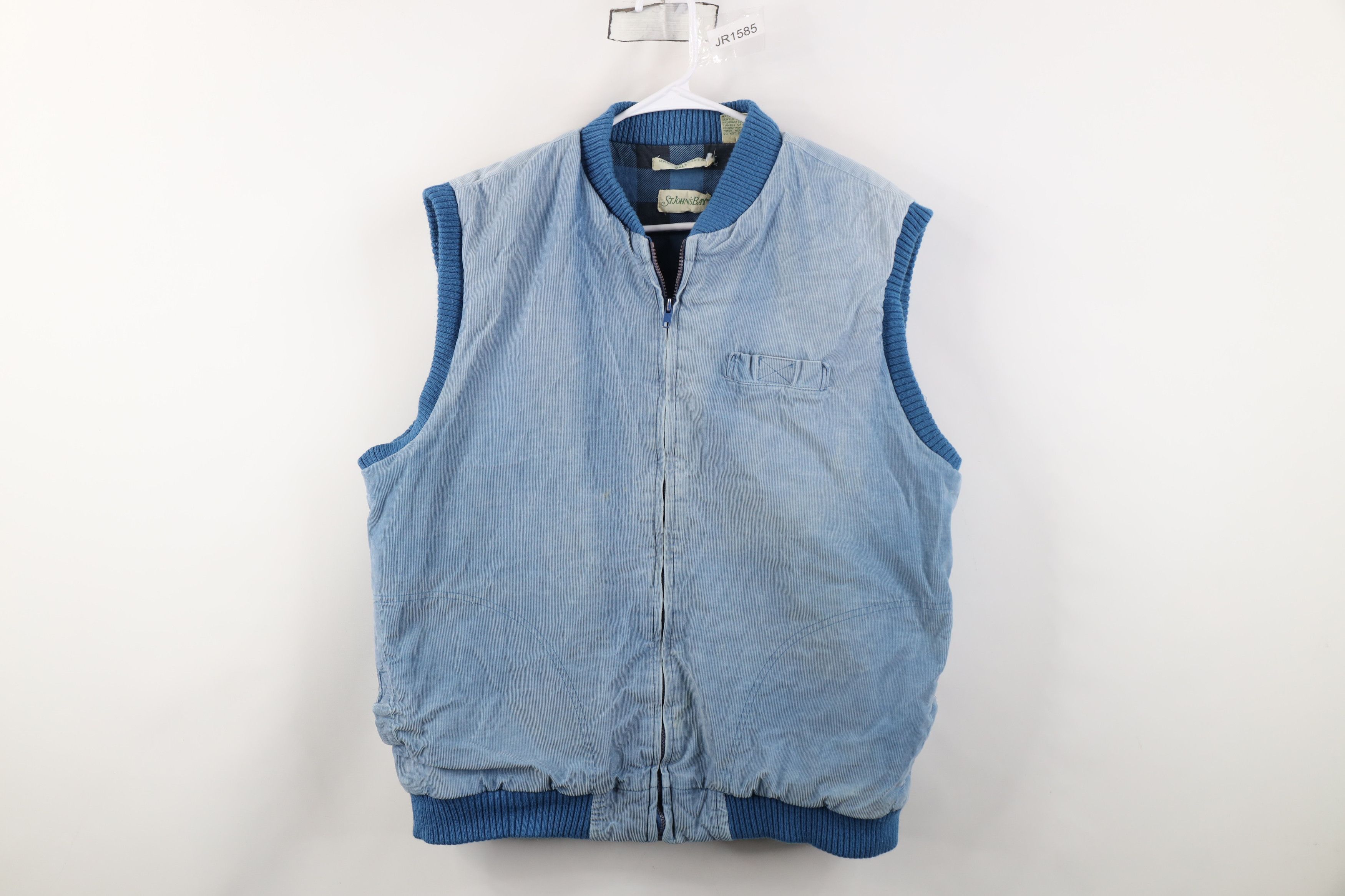 Vintage Vintage 90s Streetwear Quilted Corduroy Vest Jacket Blue Size US XXL / EU 58 / 5 - 1 Thumbnail