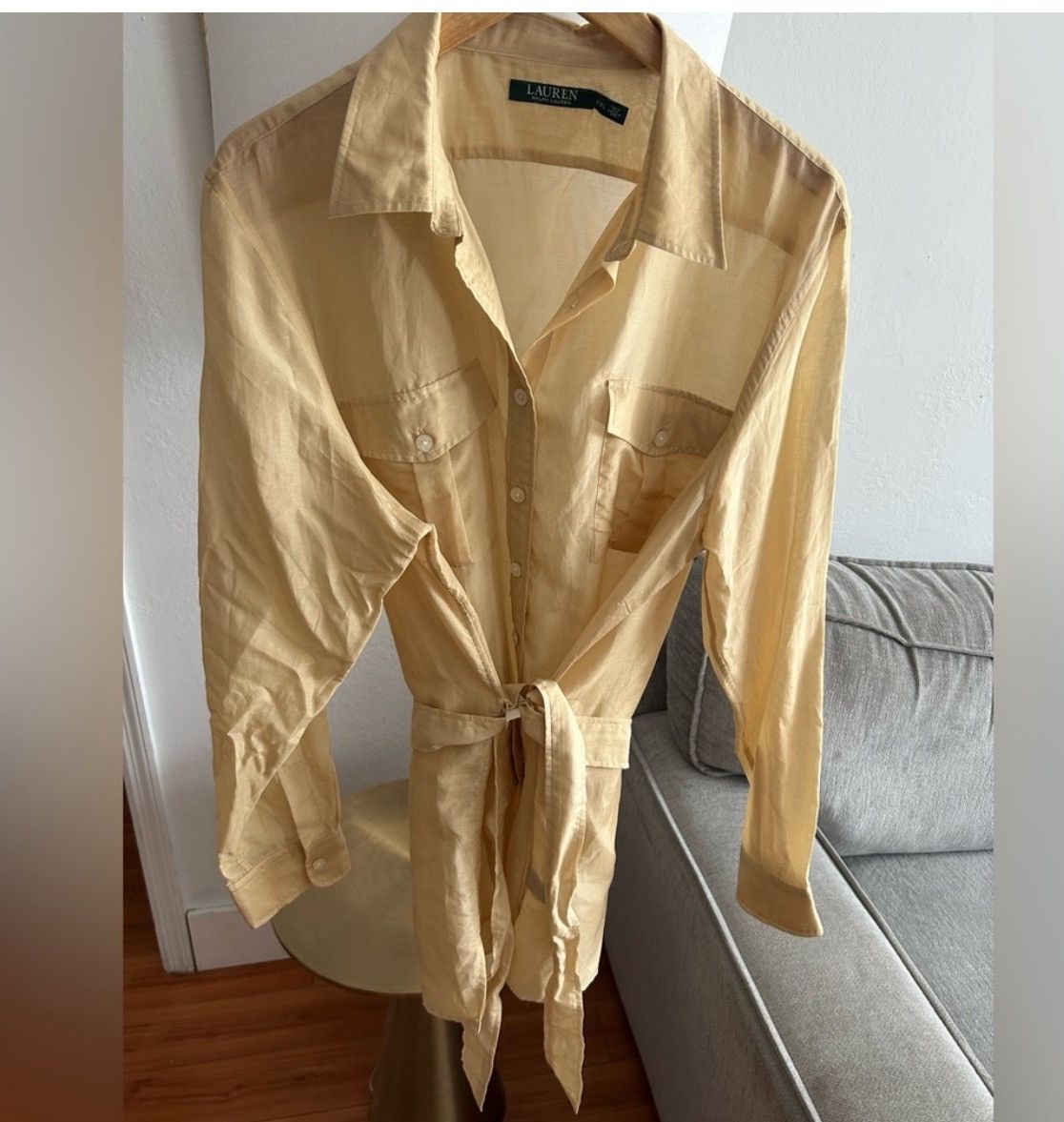 Lauren Ralph Lauren Lauren Ralph Cotton Silk Beige XXL Shirt Size XXL / US 16-18 / IT 52-54 - 2 Thumbnail