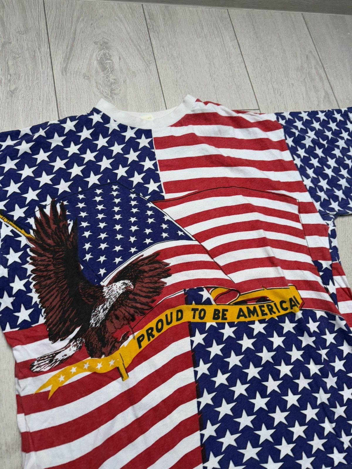 Vintage RARE 80s vintage american Eagle full print tee Size US L / EU 52-54 / 3 - 3 Thumbnail