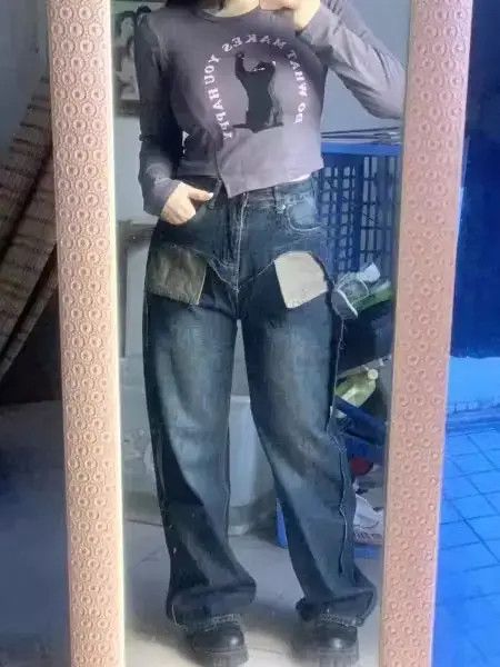 Other Retro Mom Jeans Wide Leg Pants Distressed Size 30" / US 8 / IT 44 - 3 Thumbnail