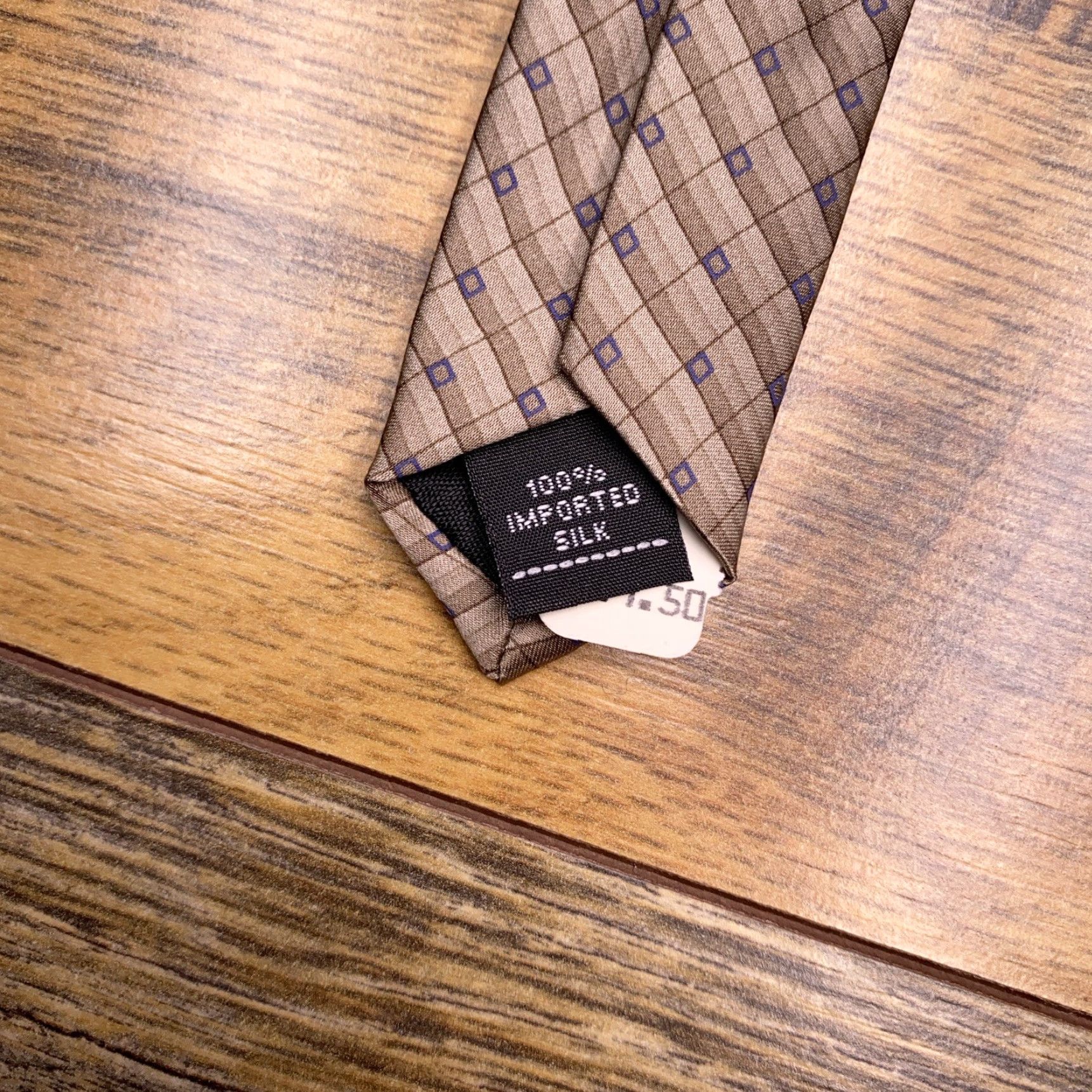 Jones New York Jones New York Silk Tie Gray Brown Geometric Woven 57"-60" Classic Pointed Wedding Men Tie Size ONE SIZE - 3 Thumbnail