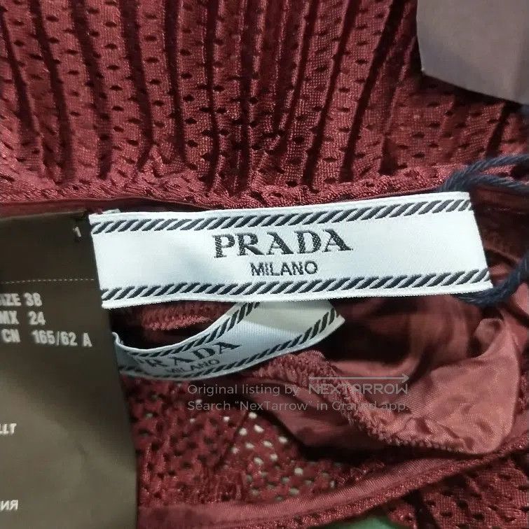 Prada Prada Burgundy Pleated Silk Blend Midi Skirt . Size 37" - 5 Thumbnail