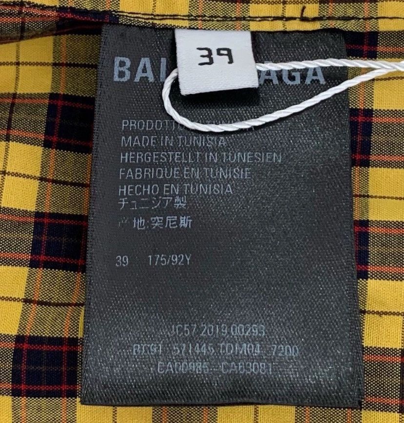 Balenciaga Balenciaga Yellow plaid lapel cotton short sleeved shirt Size US M / EU 48-50 / 2 - 7 Thumbnail