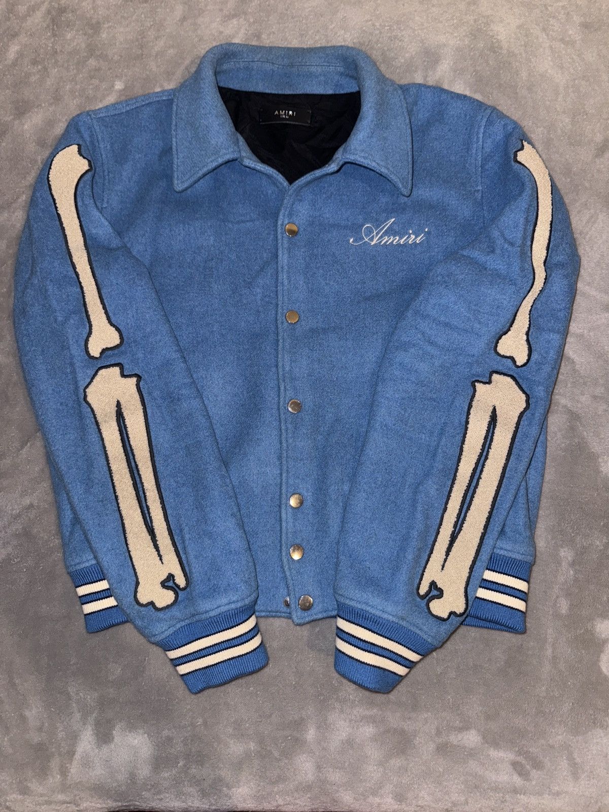 Amiri × Designer × Vintage AMIRI Bones Varsity Jacket Size US L / EU 52-54 / 3 - 2 Thumbnail
