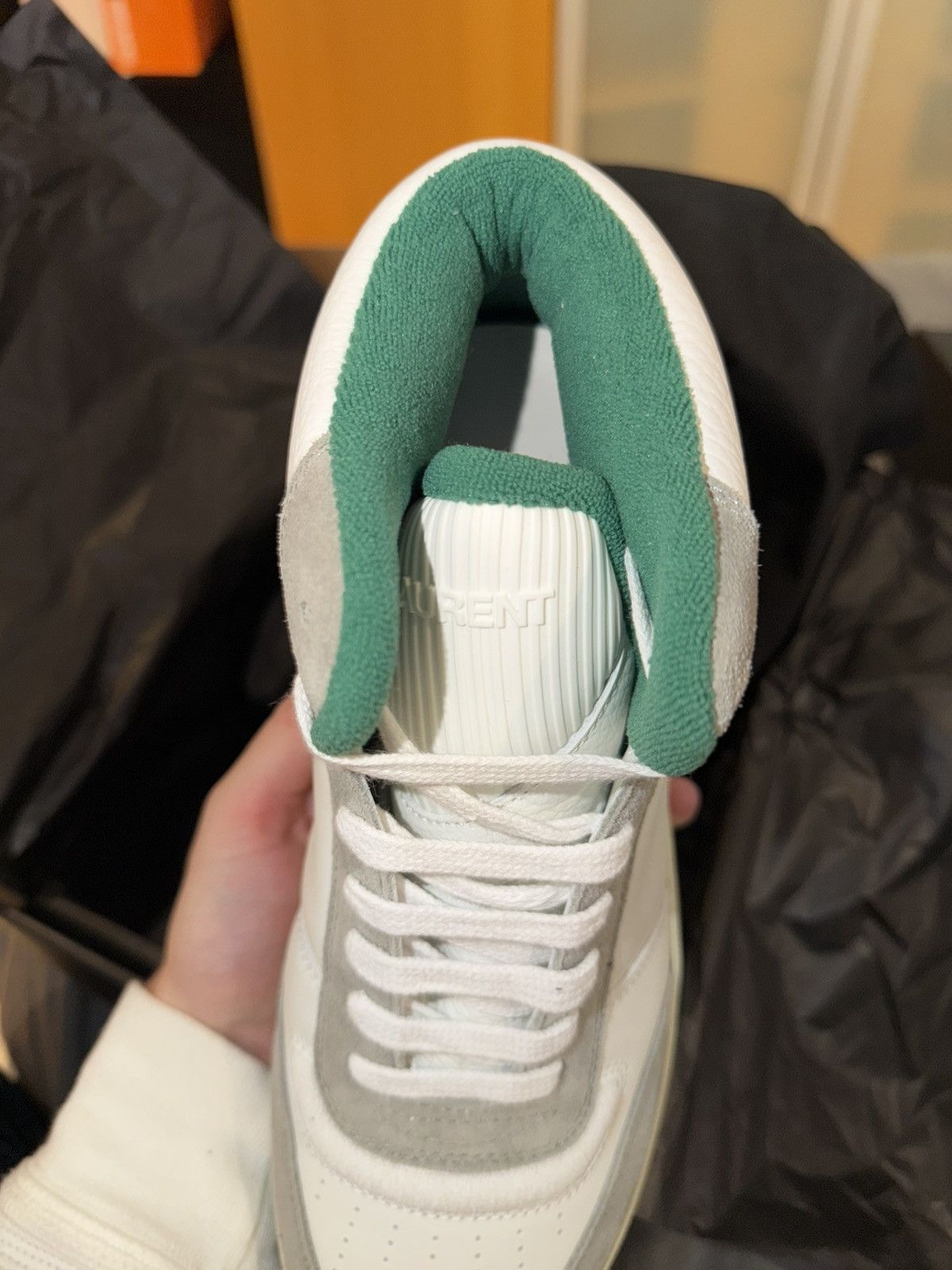 Saint Laurent Paris 🔥 Saint Laurent SL/80 Mid SneakerOff White Green Sz 42 🔥 Size US 9 / EU 42 - 12 Thumbnail