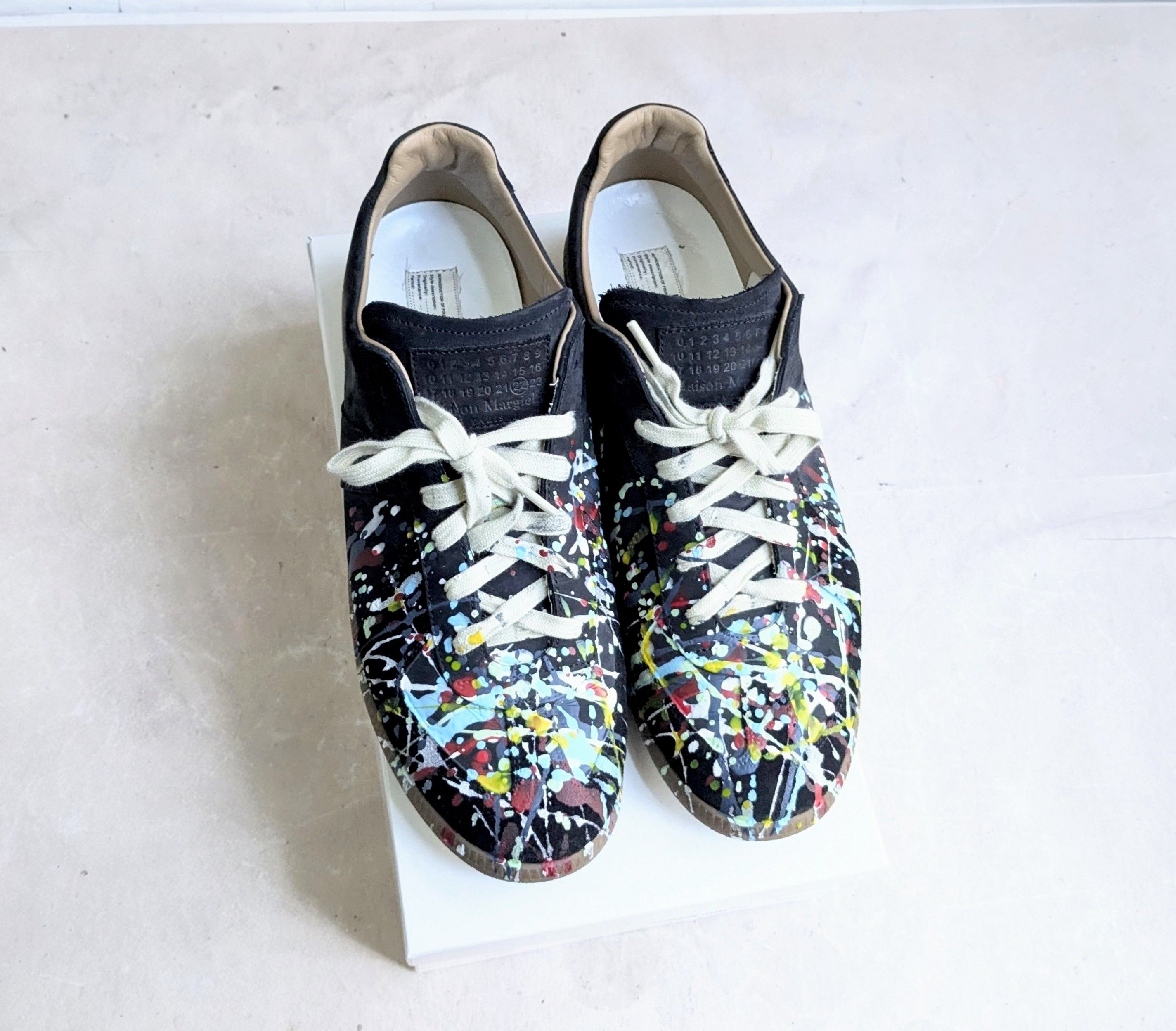 Maison Margiela Black Paint Splatter Maison Margiela Replica Sneakers 14 47 Size US 14 / EU 47 - 1 Thumbnail