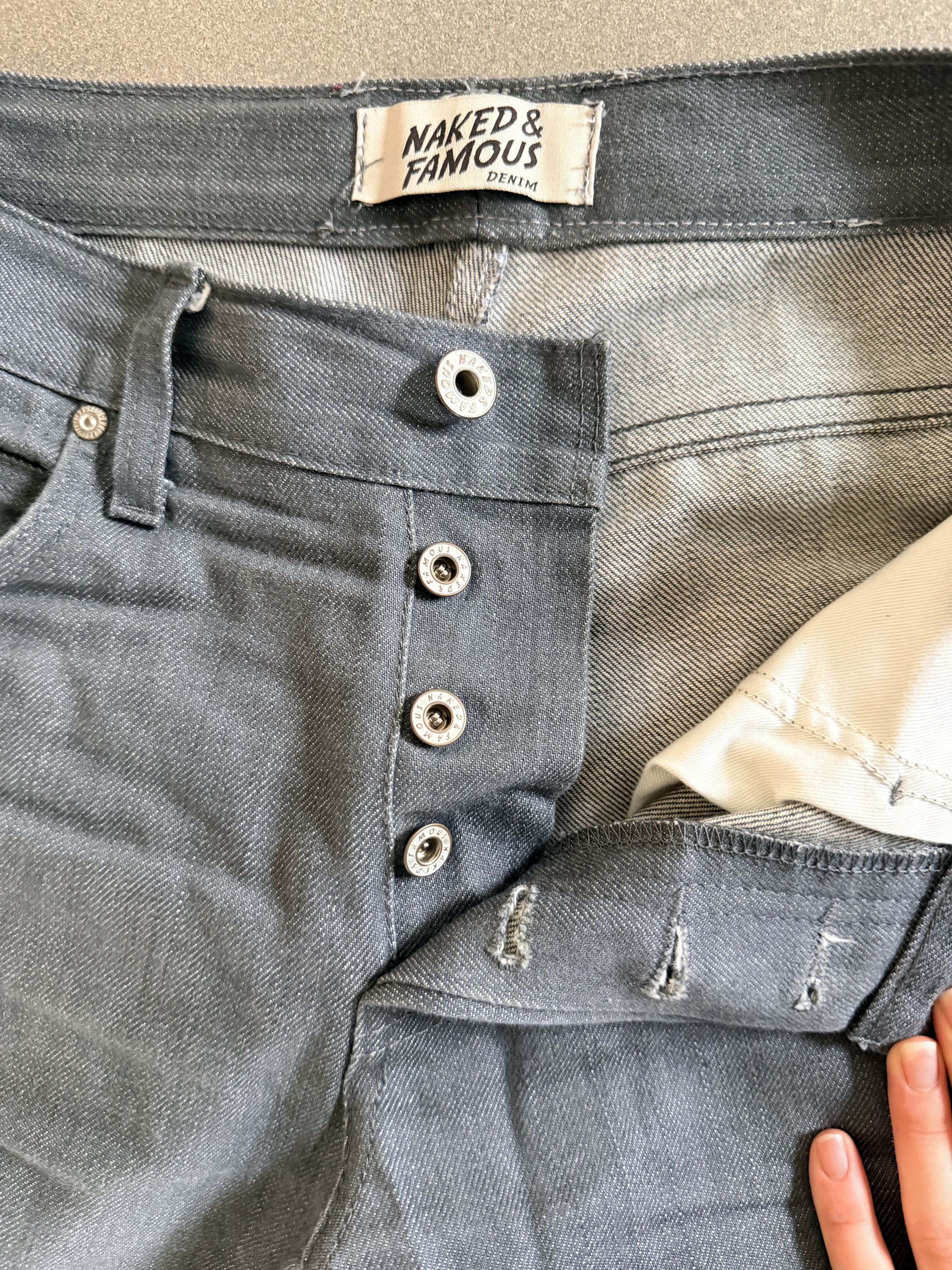 Naked & Famous Naked & Famous Super Guy Grey Selvedge Size US 32 / EU 48 - 3 Thumbnail