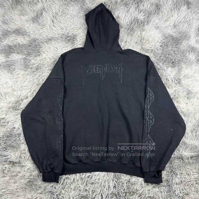 Balenciaga Balenciaga Eiffel Tower Hoodie, Distressed Mud Dye