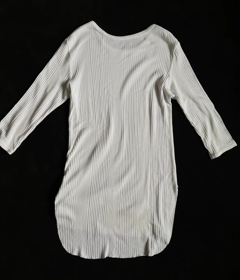 Other Y's White Cotton Long Sleeve Threaded Basic T-Shirt Size US M / EU 48-50 / 2 - 4 Thumbnail