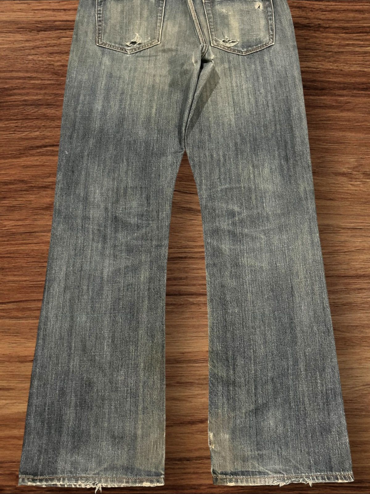 If Six Was Nine × Japanese Brand × Le Grande Bleu (L.G.B.) ⚡️Flare⚡️Vintage Gap Slim Boot Fit Faded Mud Washed Jeans Size US 33 - 11 Thumbnail