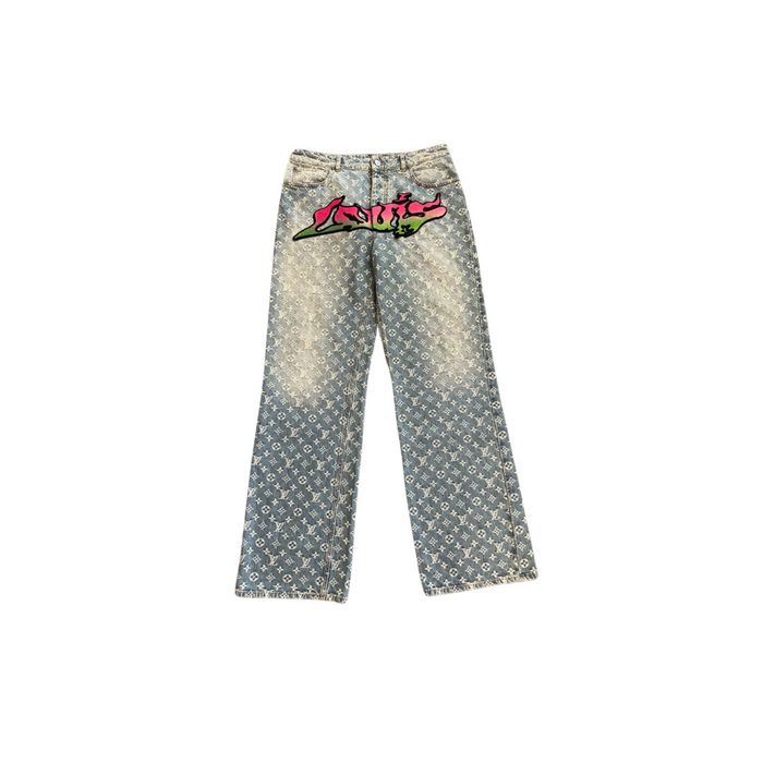 Louis Vuitton Louis Vuitton Virgil Abloh Monogram graffiti Denim Jeans