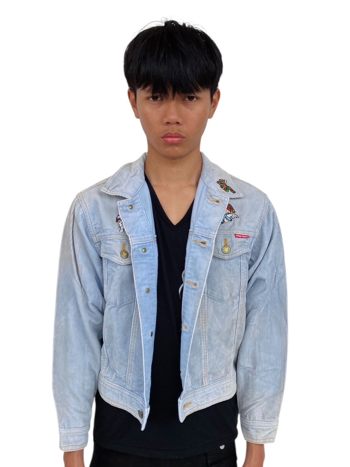 Hysteric Glamour 1980s Angel Blue - Corduroy Mascots Jacket Size M / US 6-8 / IT 42-44 - 2 Thumbnail